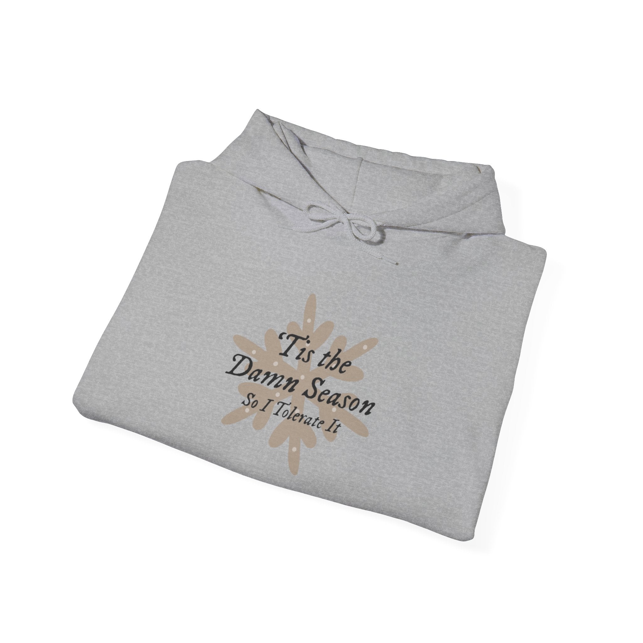 Hoodie — “Tis the Damn Season” Winter Leaves Cozy Pullover