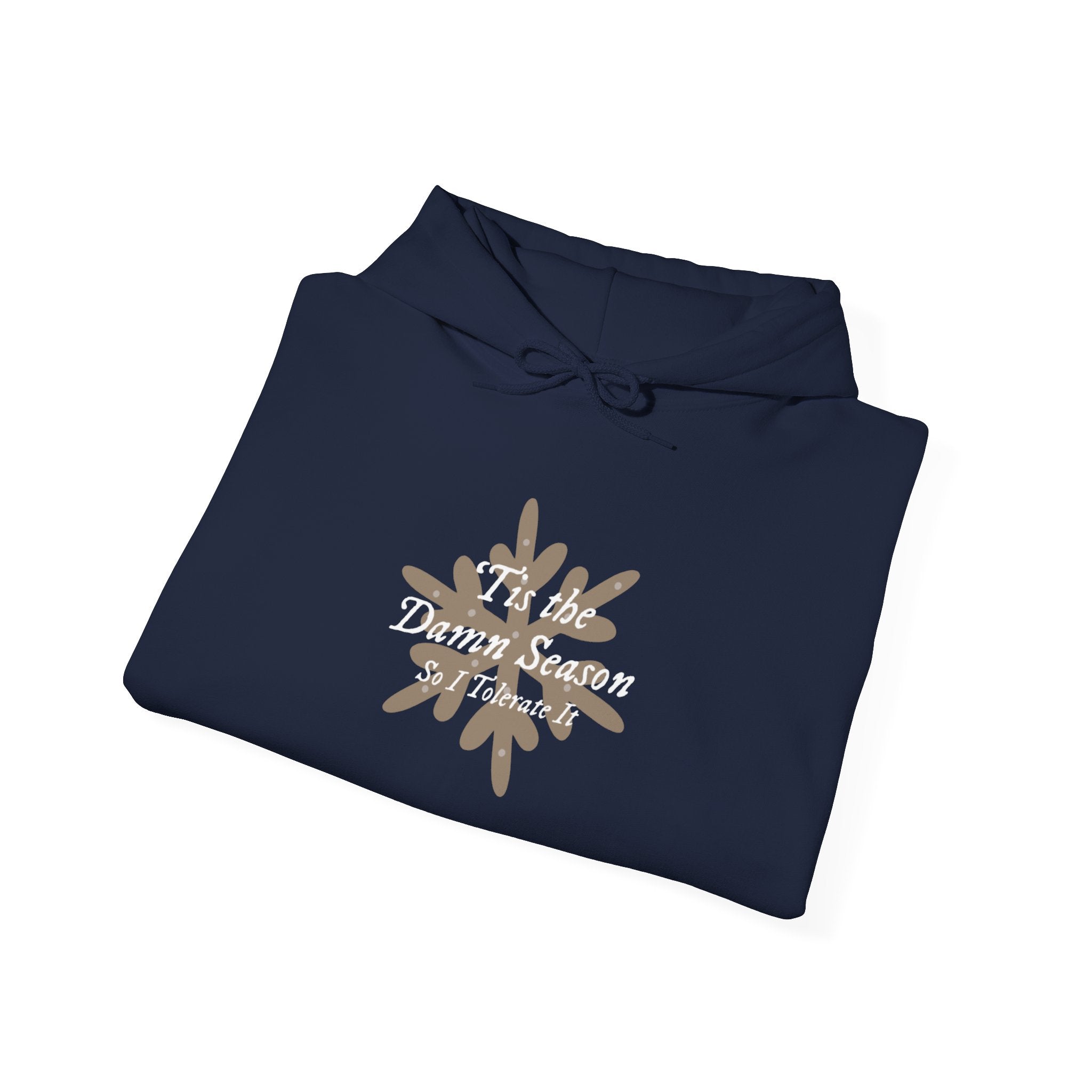 Hoodie — “Tis the Damn Season” Winter Leaves Cozy Pullover