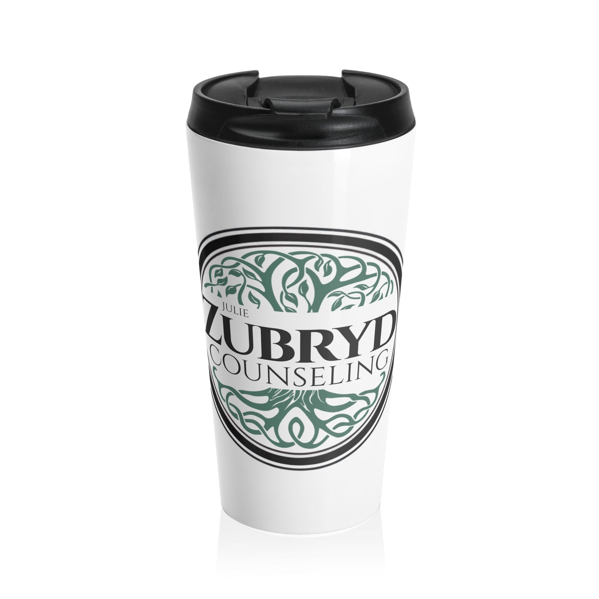Zubryd Counseling Logo Stainless Steel Travel Mug — Branded Therapist Coffee Tumbler