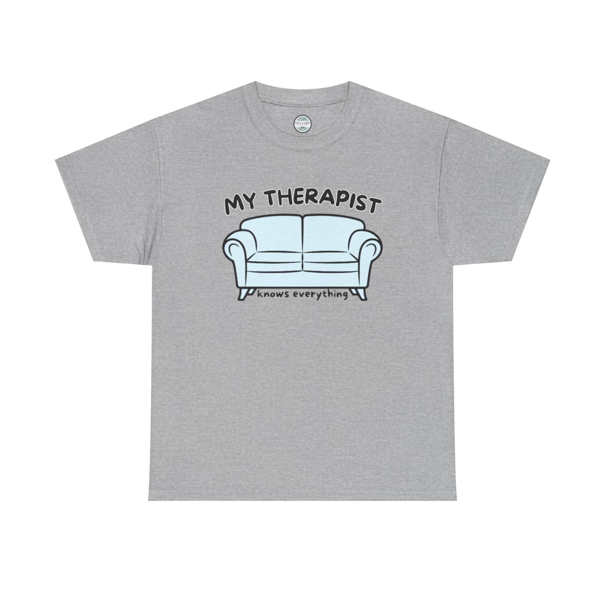 T-Shirt — 'My Therapist is My Couch' Funny Mental Health Couch Graphic Tee