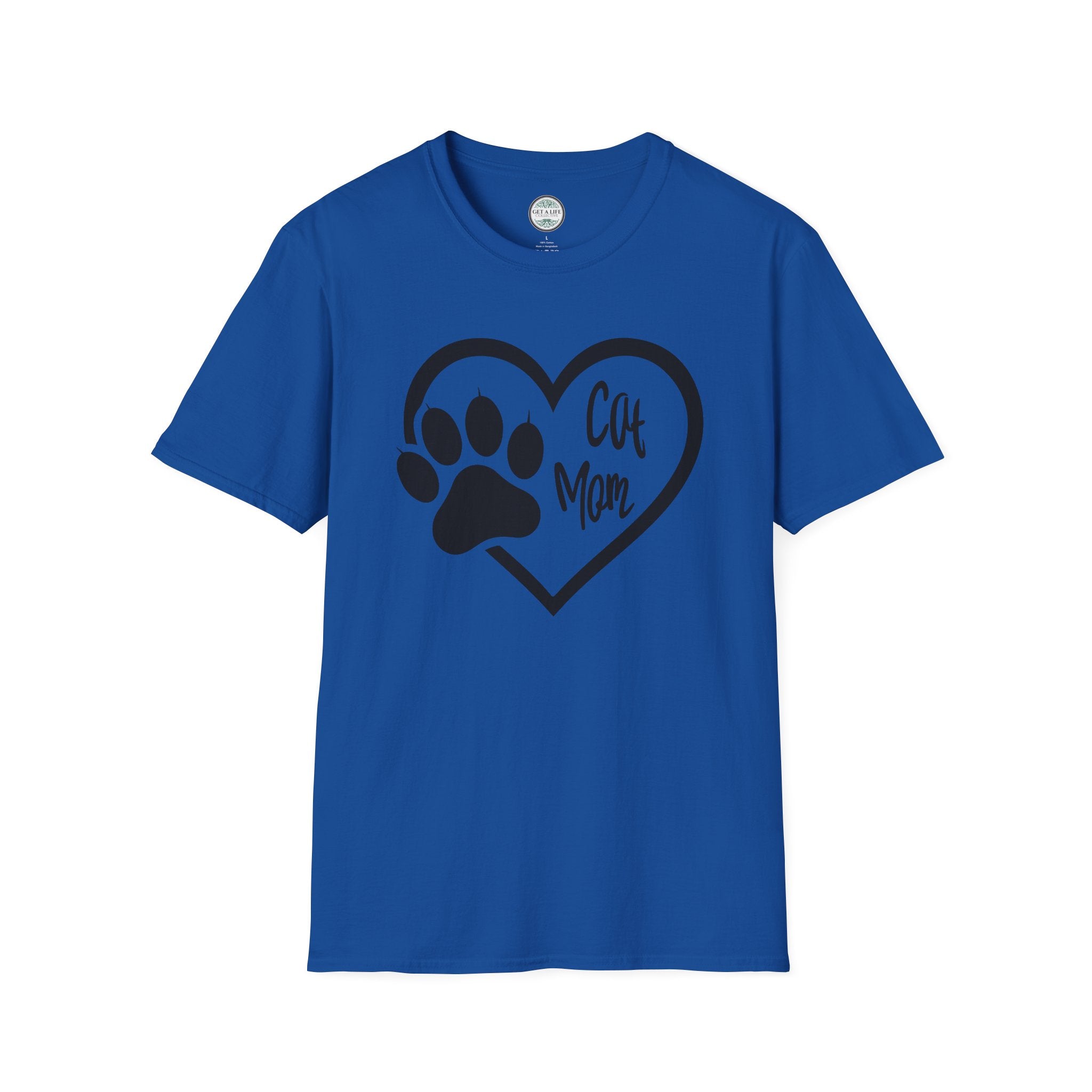 Cat Mom T-Shirt — Heart & Paw Graphic Tee for Cat Lovers