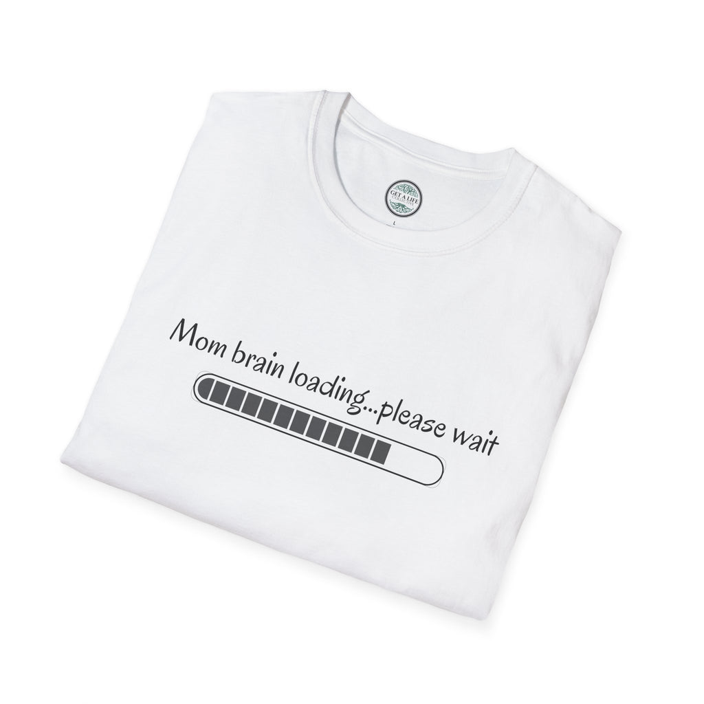 Mom Brain Loading T-Shirt — Funny Motherhood Progress Bar Tee