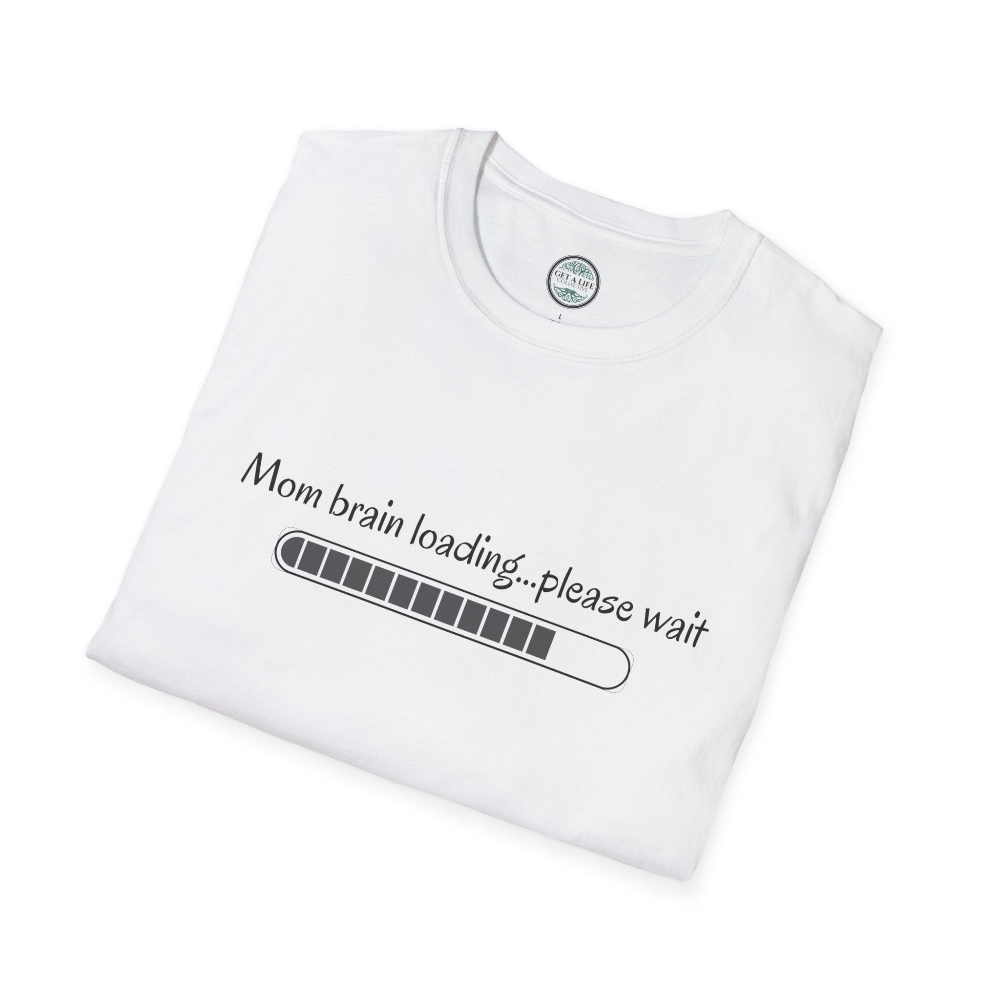 Mom Brain Loading T-Shirt — Funny Motherhood Progress Bar Tee