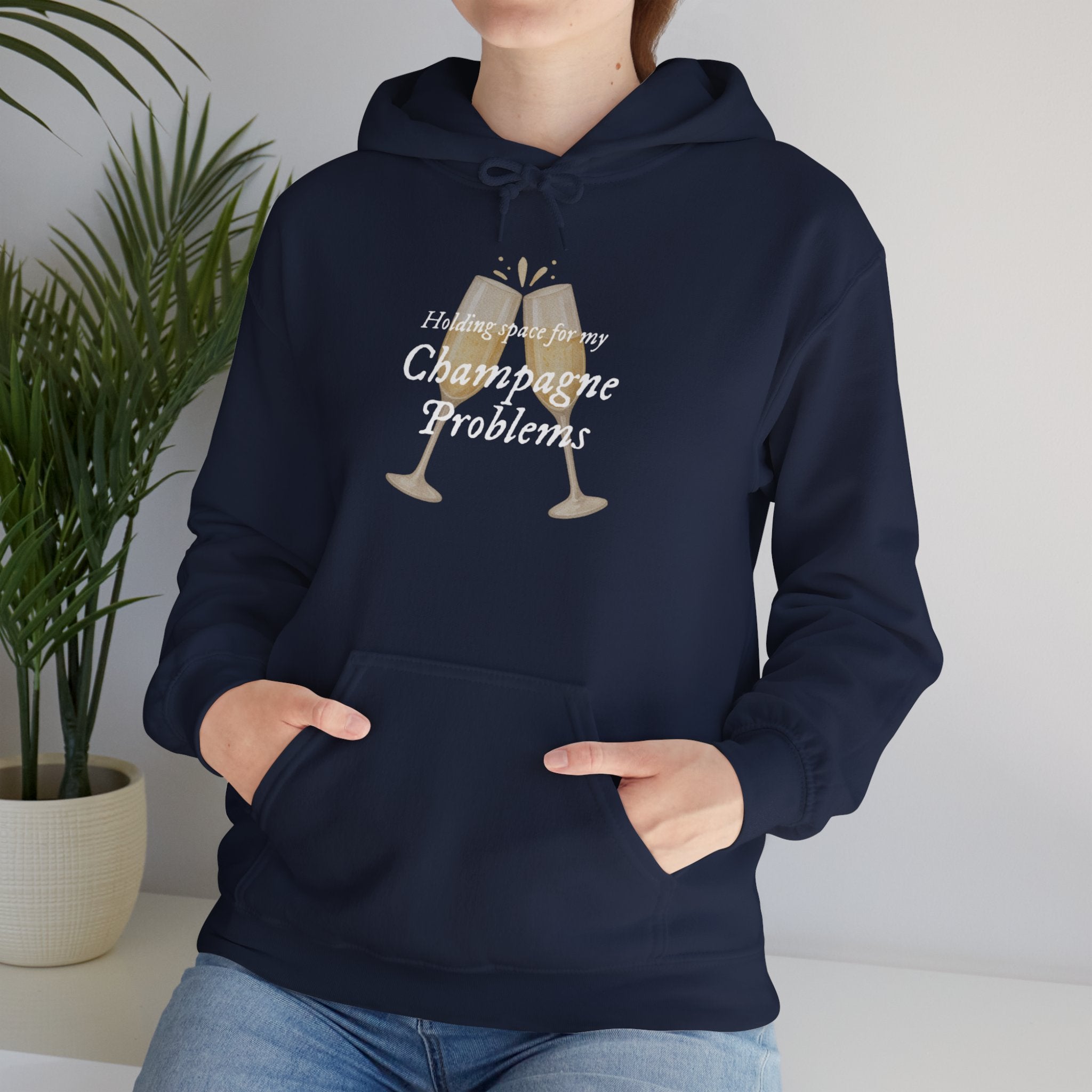 Champagne Problems Hoodie — Funny Champagne Glass Graphic Pullover