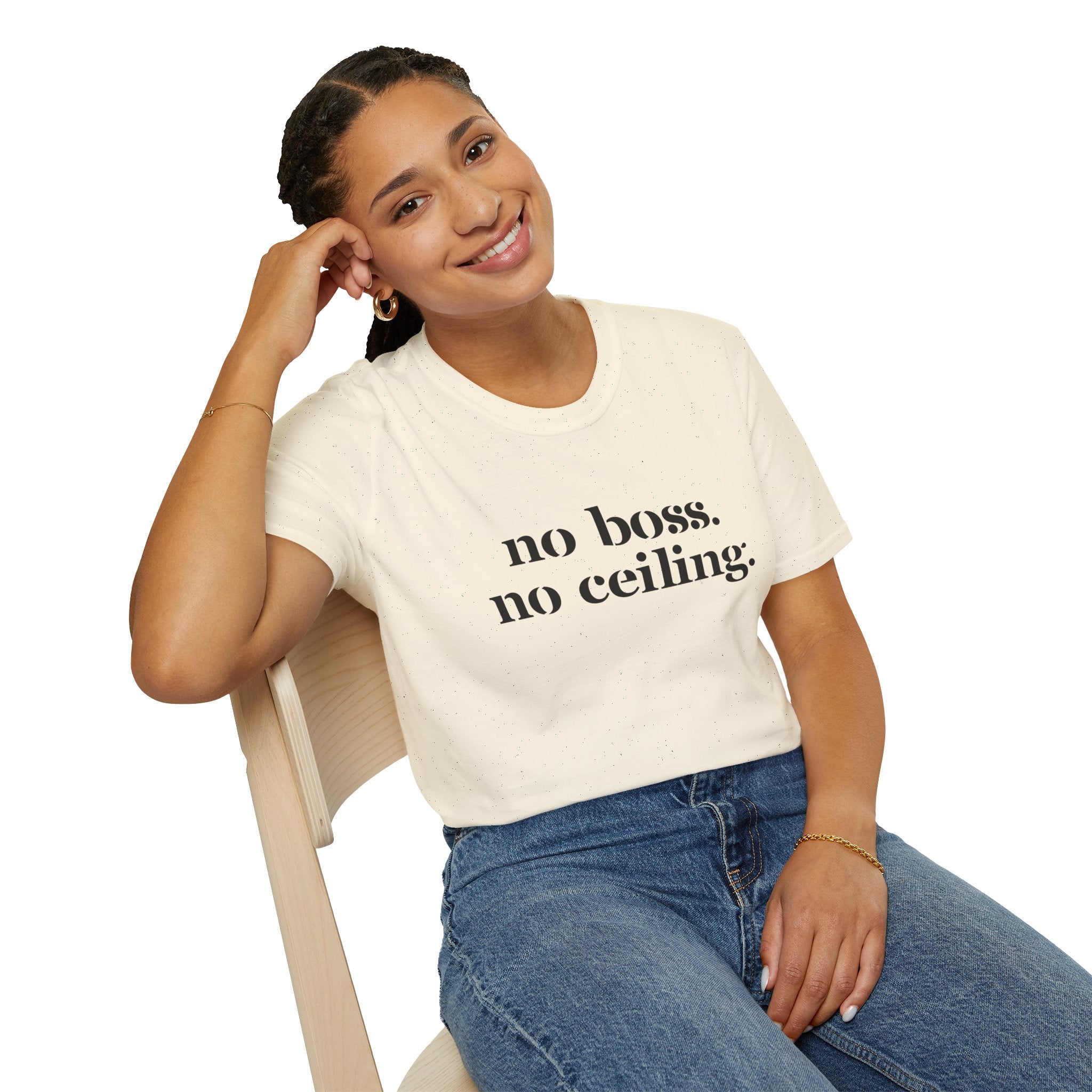 No Boss No Ceiling tee Unisex Softstyle T-Shirt
