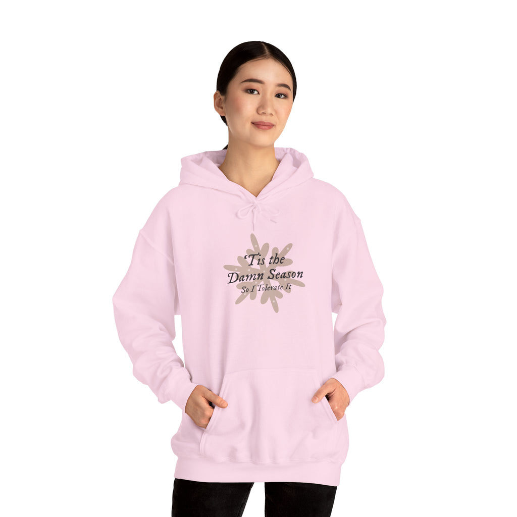 Hoodie — “Tis the Damn Season” Winter Leaves Cozy Pullover