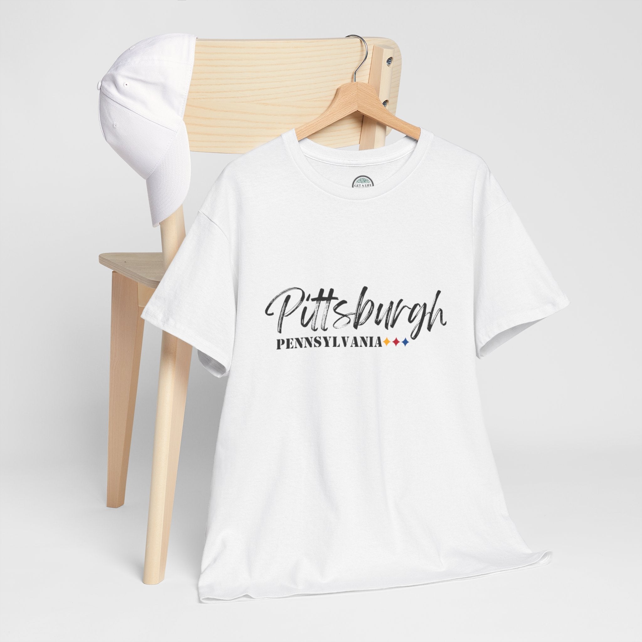 Pittsburgh Pennsylvania Script T-Shirt — Minimal City Retro Tee