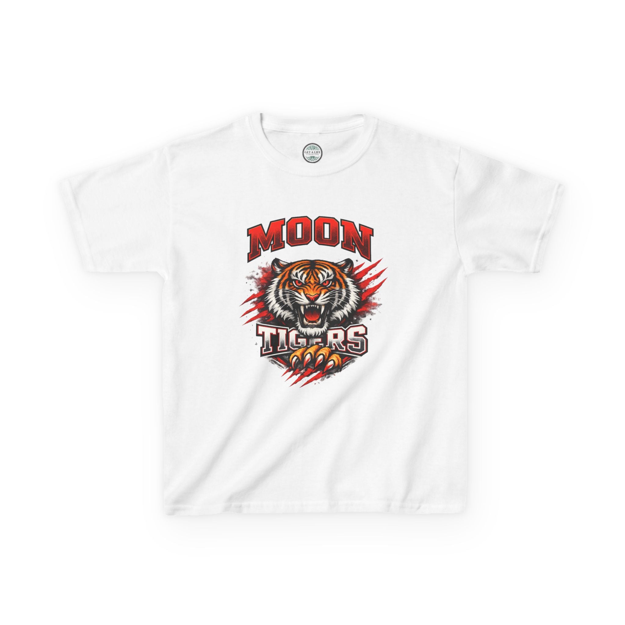 Moon Tigers Kids T‑Shirt – Fierce Tiger Graphic Tee for Boys & Girls