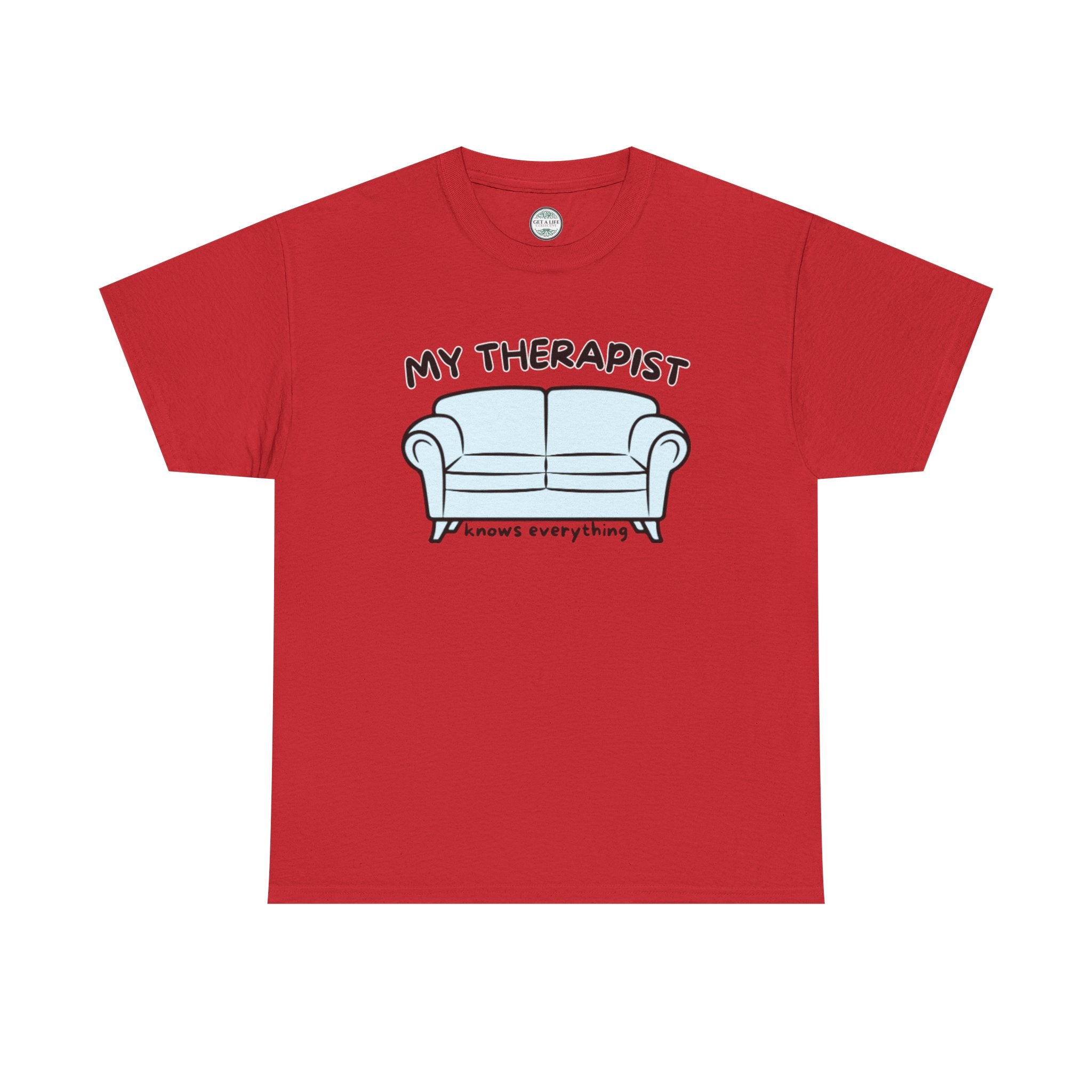 T-Shirt — 'My Therapist is My Couch' Funny Mental Health Couch Graphic Tee