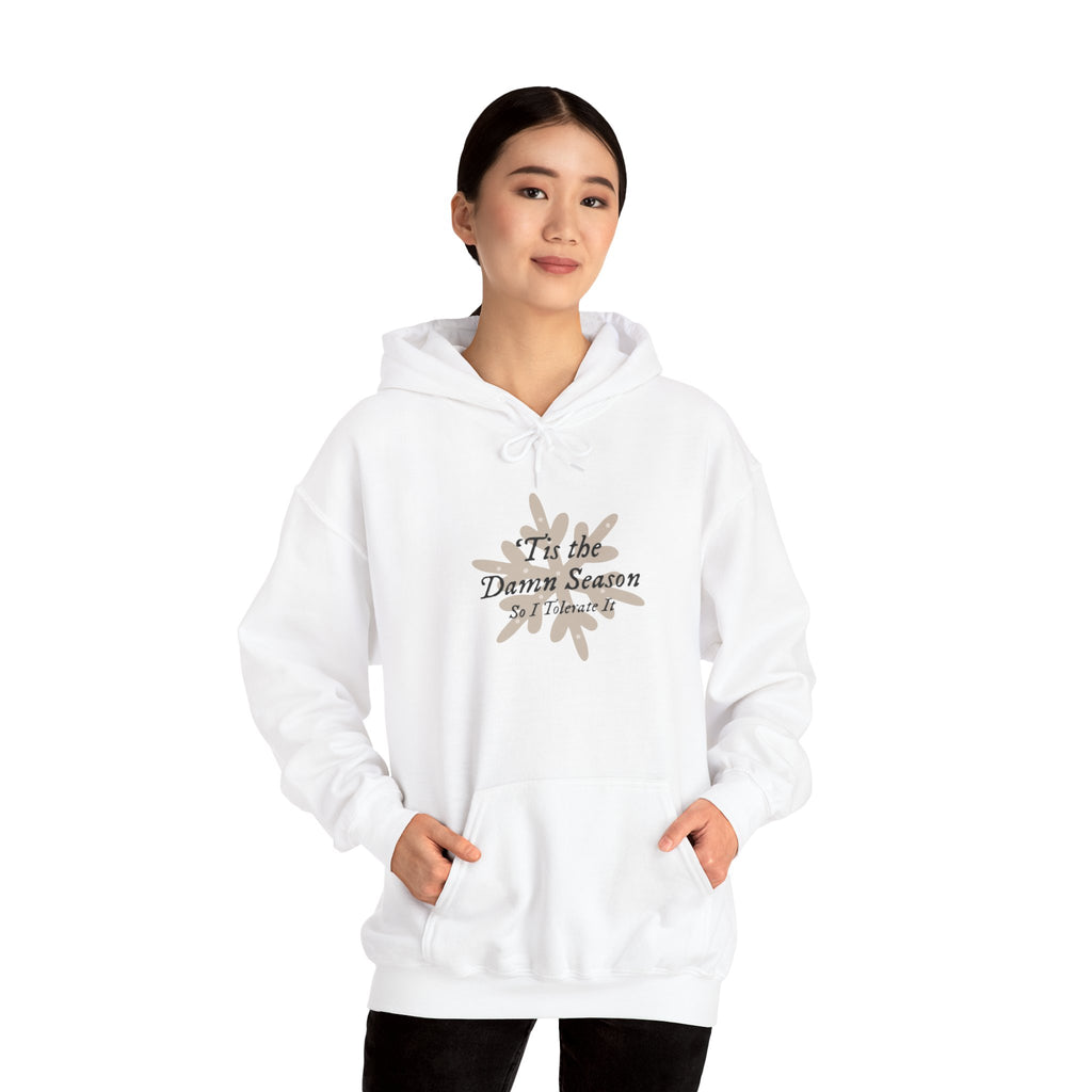 Hoodie — “Tis the Damn Season” Winter Leaves Cozy Pullover