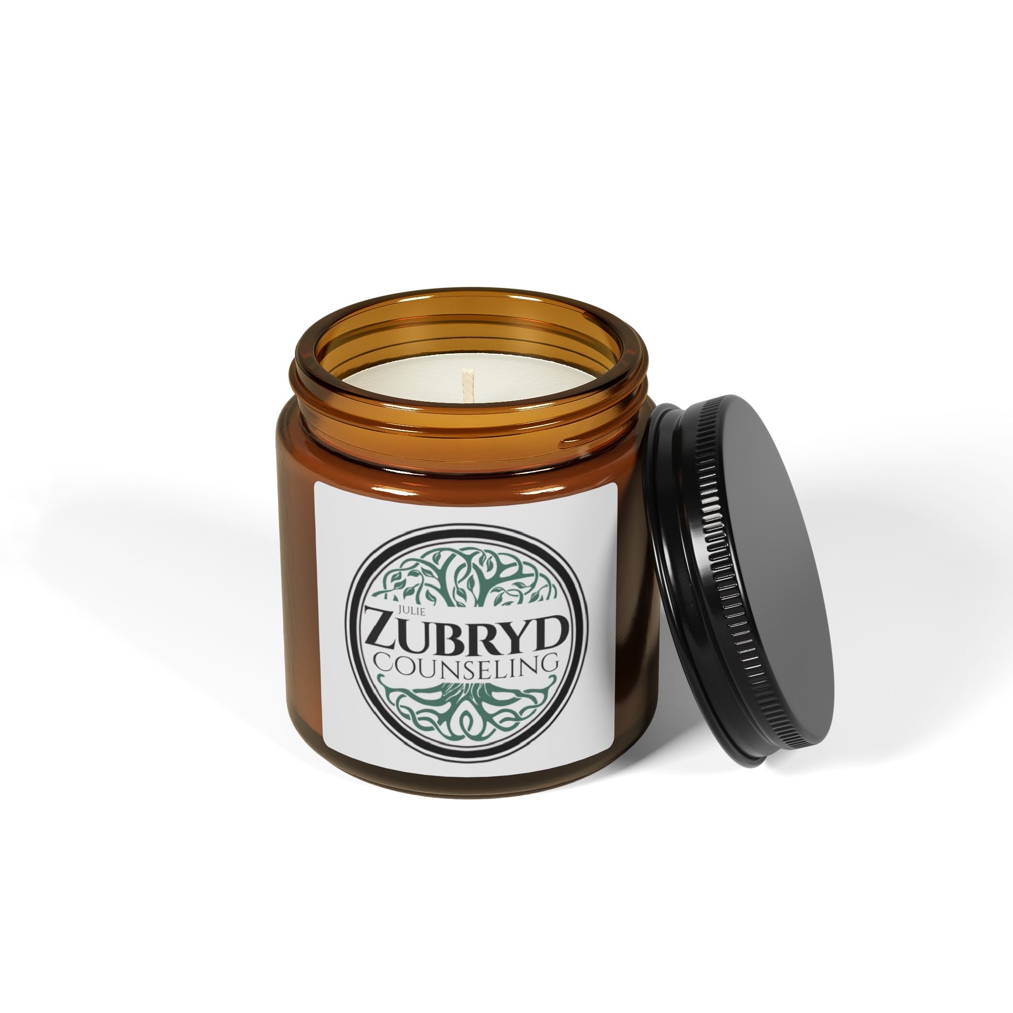 Zubryd Counseling Scented Soy Candle — Amber Jar Aromatherapy Candle for Relaxation & Stress Relief