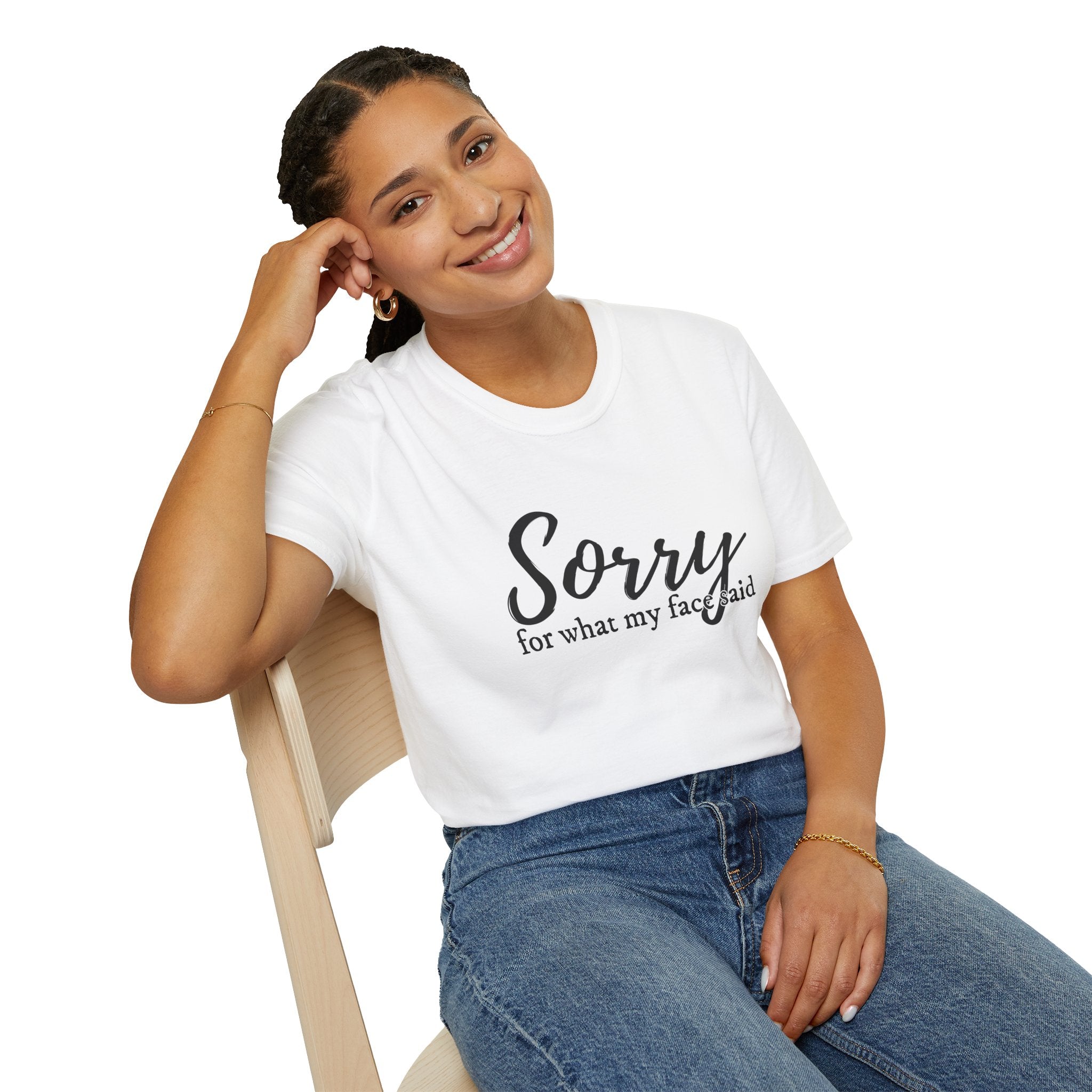 "Sorry for What My Face Said" Funny Graphic Tee tshirt