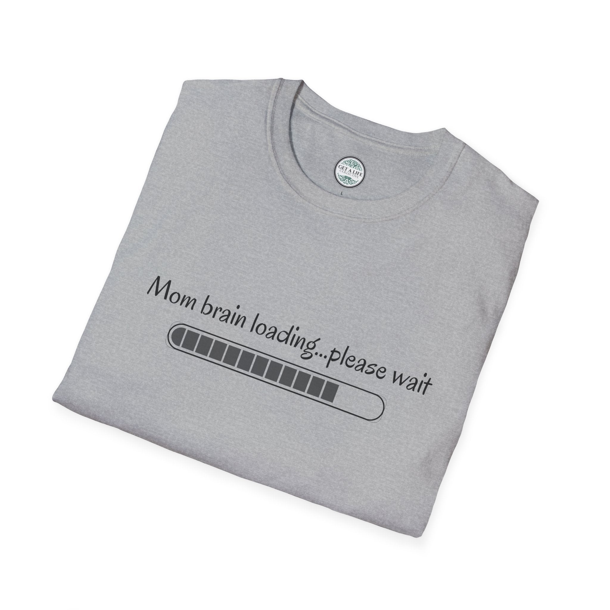 Mom Brain Loading T-Shirt — Funny Motherhood Progress Bar Tee