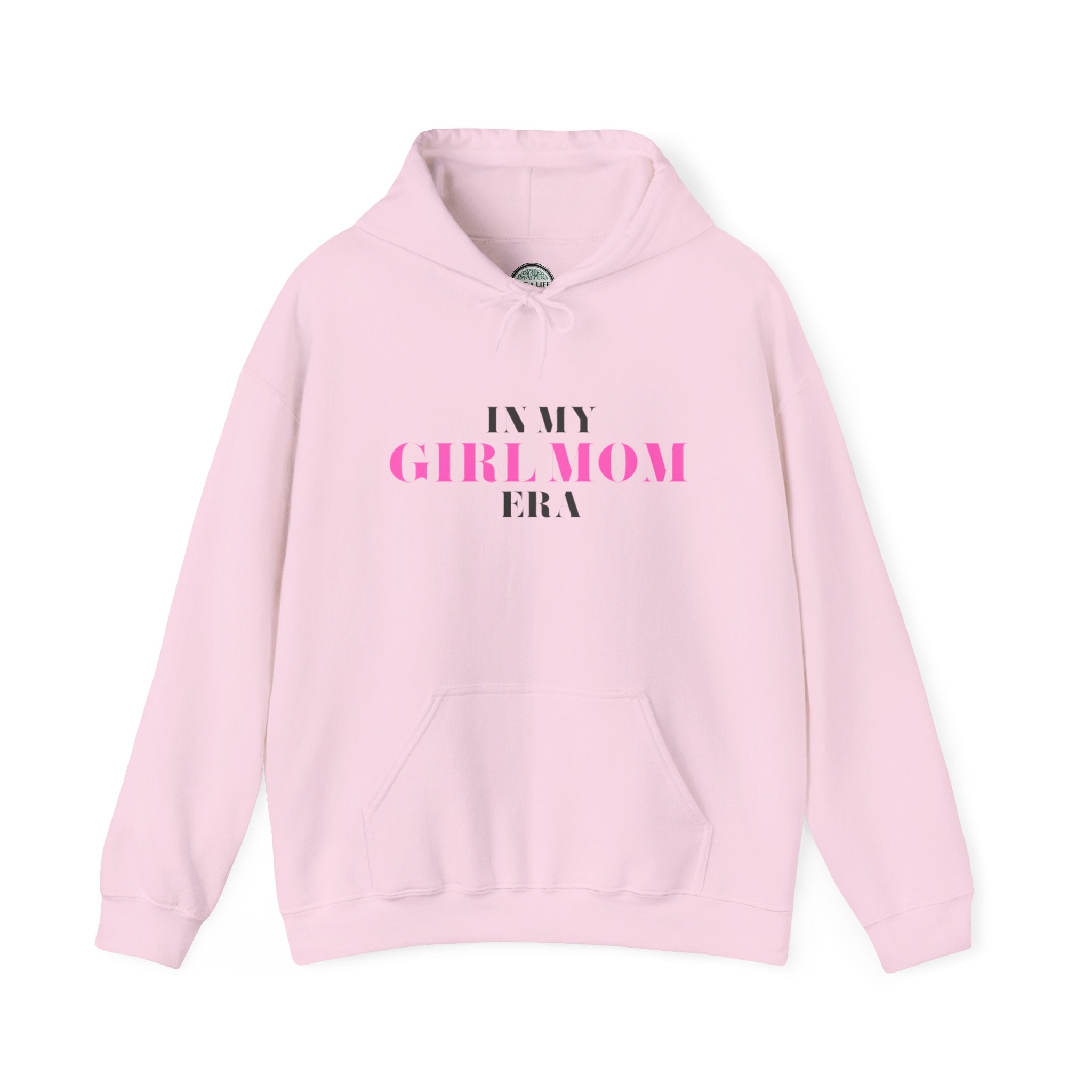 In My Girl Mom Era Hoodie — Feminine Pink Statement Sweatshirt for New & Proud Moms