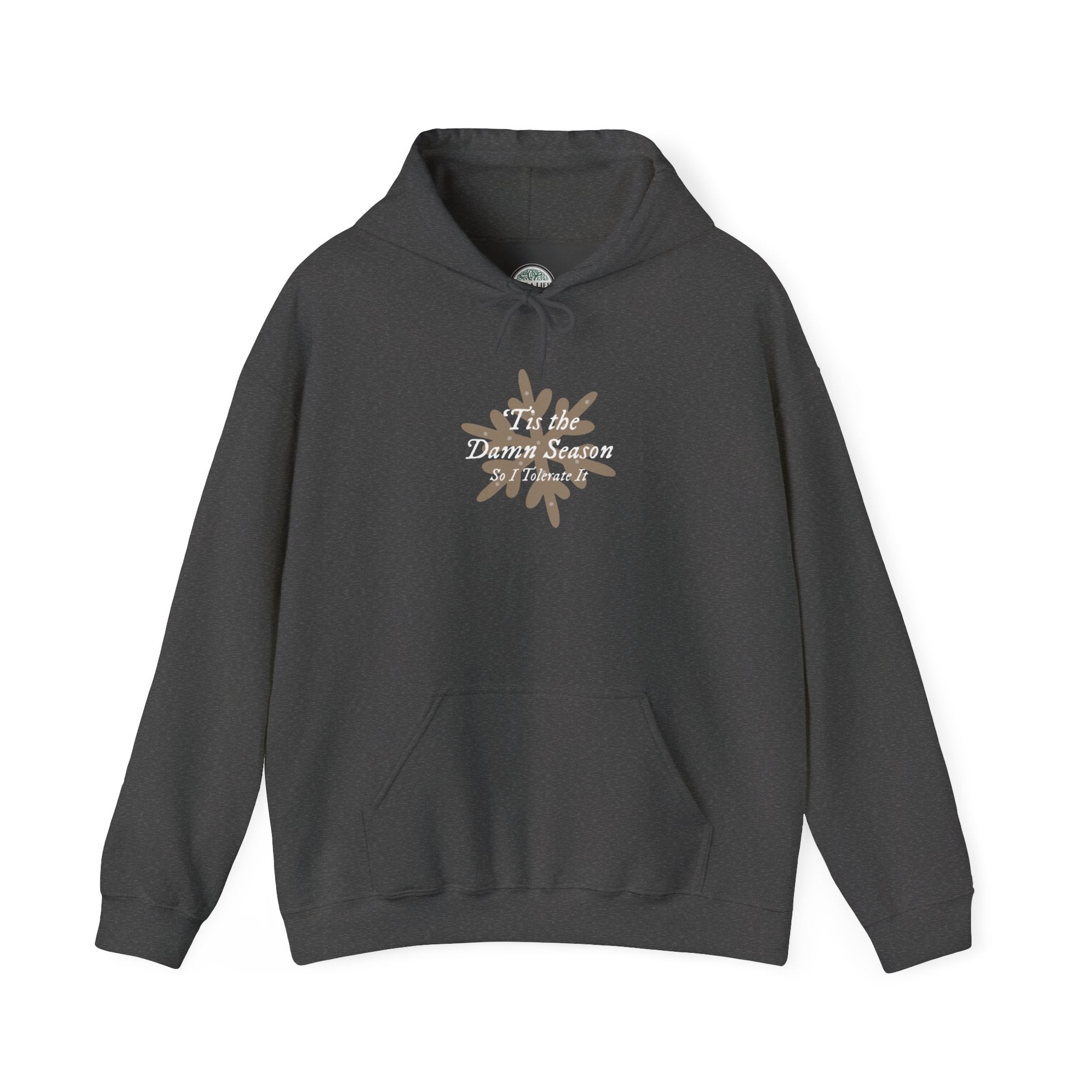 Hoodie — “Tis the Damn Season” Winter Leaves Cozy Pullover