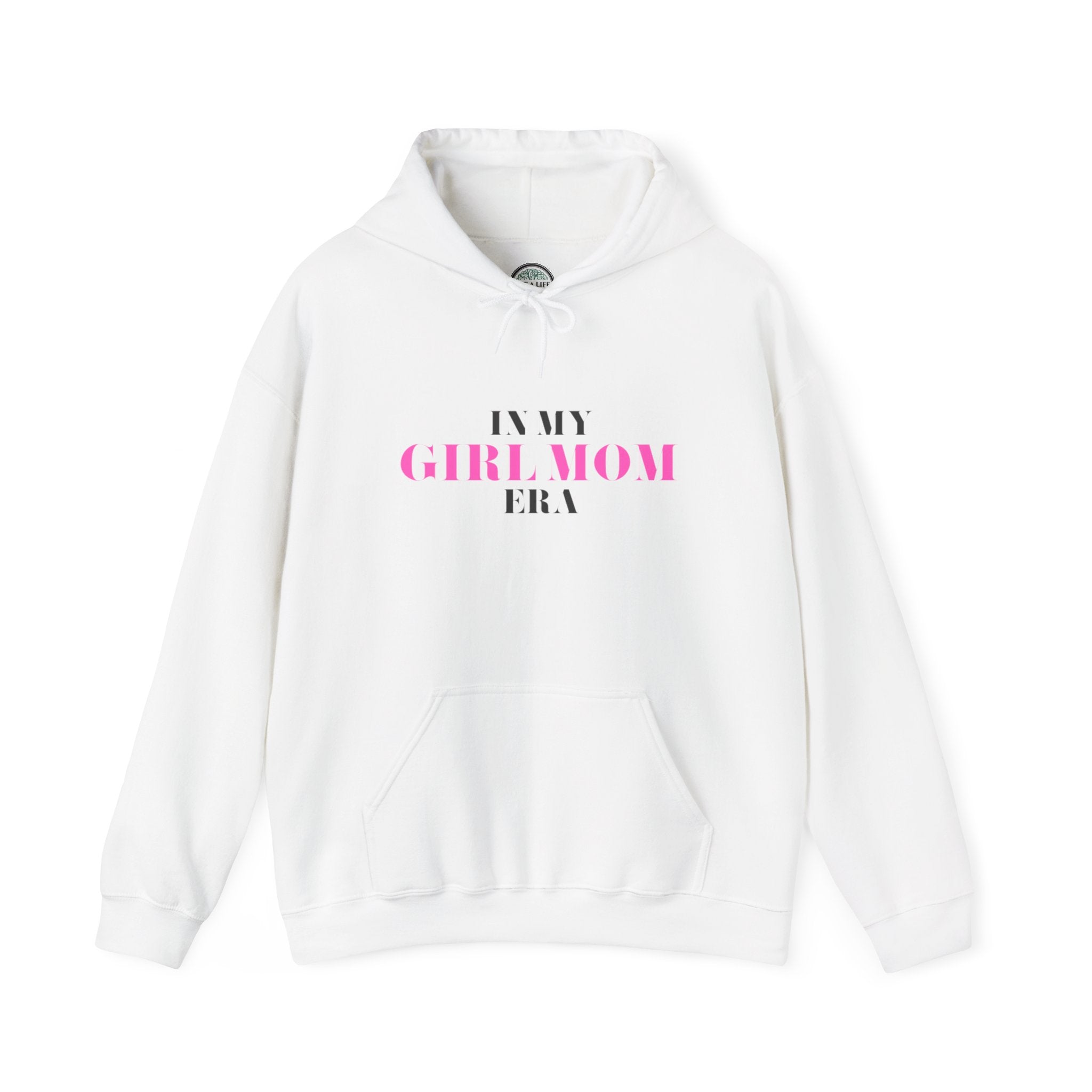 In My Girl Mom Era Hoodie — Feminine Pink Statement Sweatshirt for New & Proud Moms