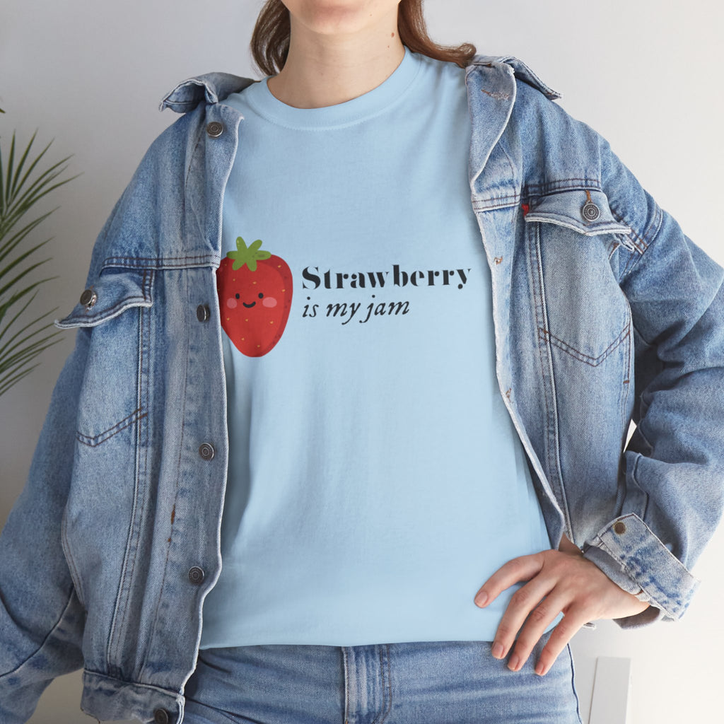 T-Shirt — “Strawberry is my jam” Cute Kawaii Strawberry Graphic Tee