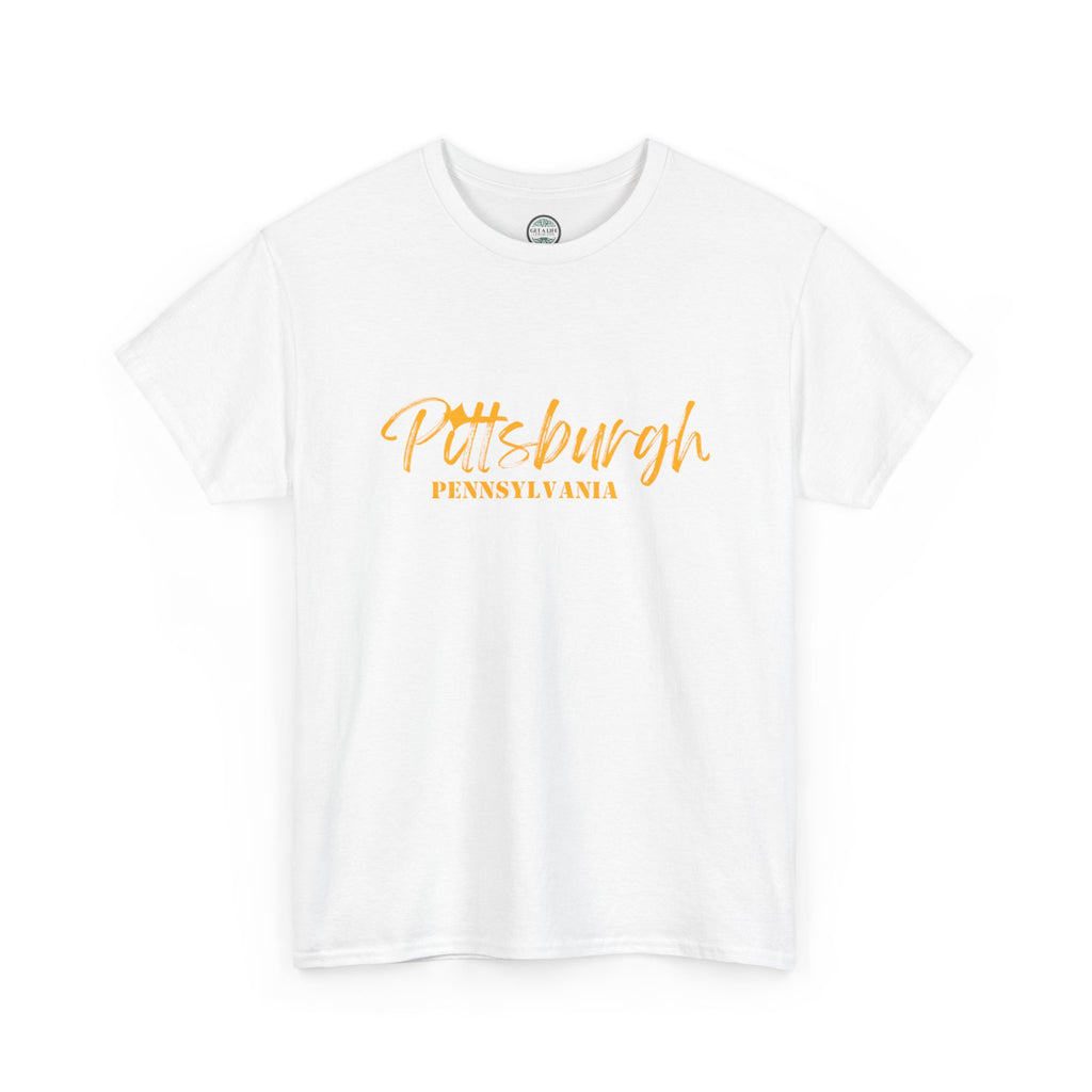 Pittsburgh Pennsylvania Script Tee - Black & Gold City Pride T-Shirt