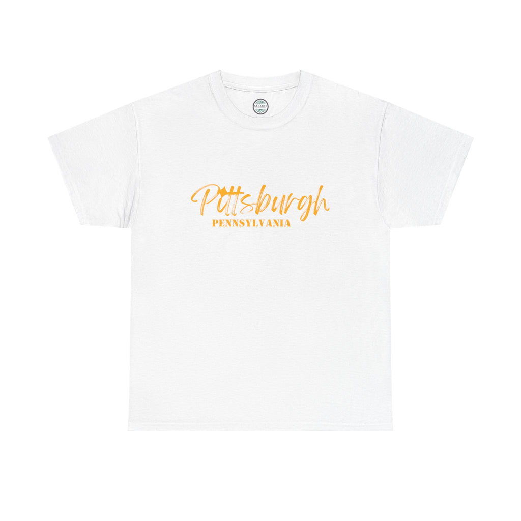 Pittsburgh Pennsylvania Script Tee - Black & Gold City Pride T-Shirt