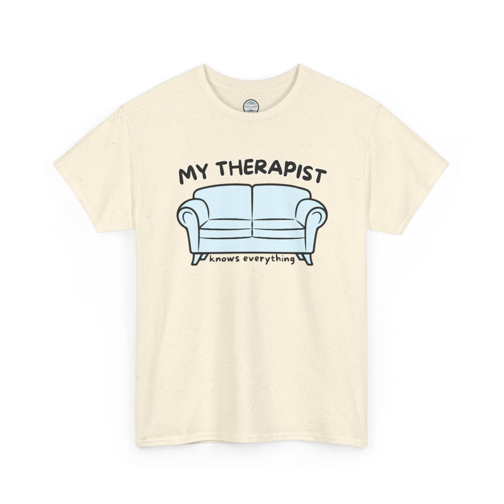 T-Shirt — 'My Therapist is My Couch' Funny Mental Health Couch Graphic Tee
