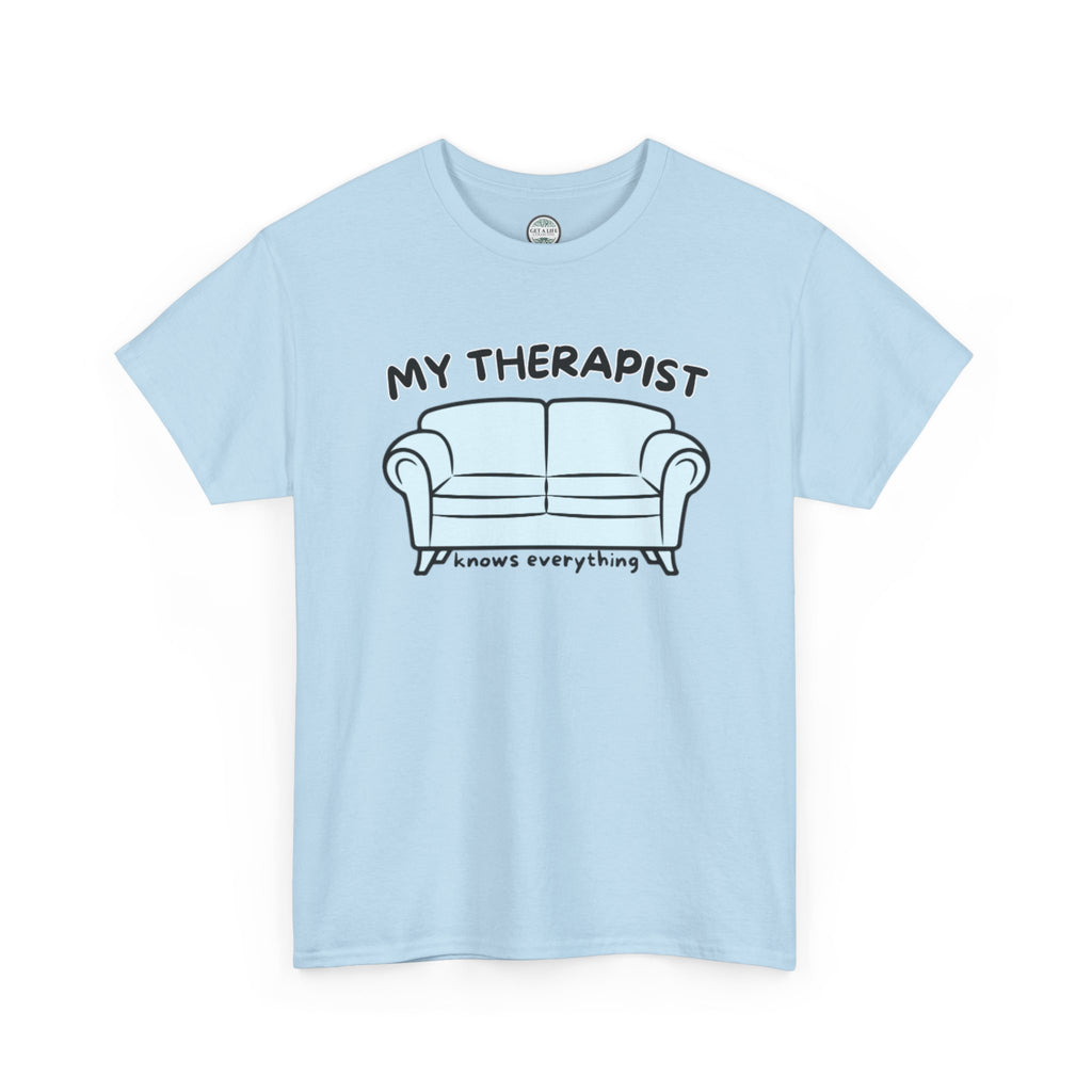 T-Shirt — 'My Therapist is My Couch' Funny Mental Health Couch Graphic Tee