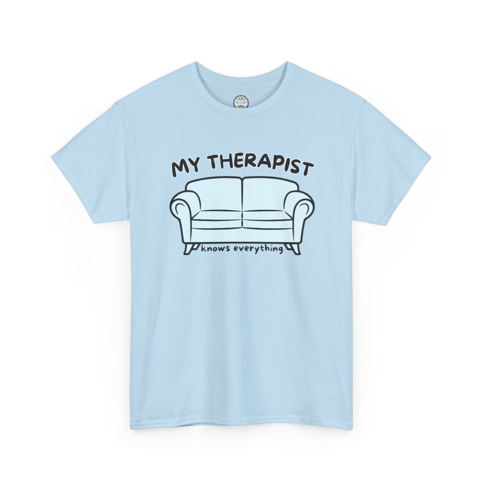 T-Shirt — 'My Therapist is My Couch' Funny Mental Health Couch Graphic Tee