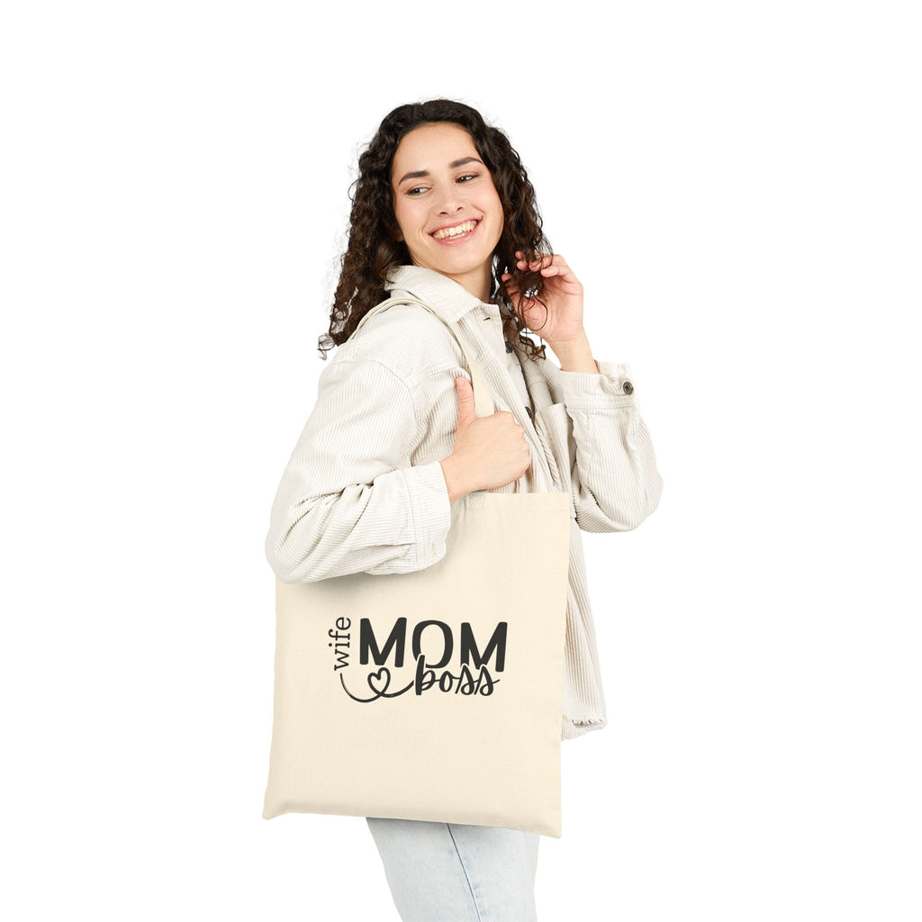 Wife Mom Boss Cotton Canvas Tote Bag