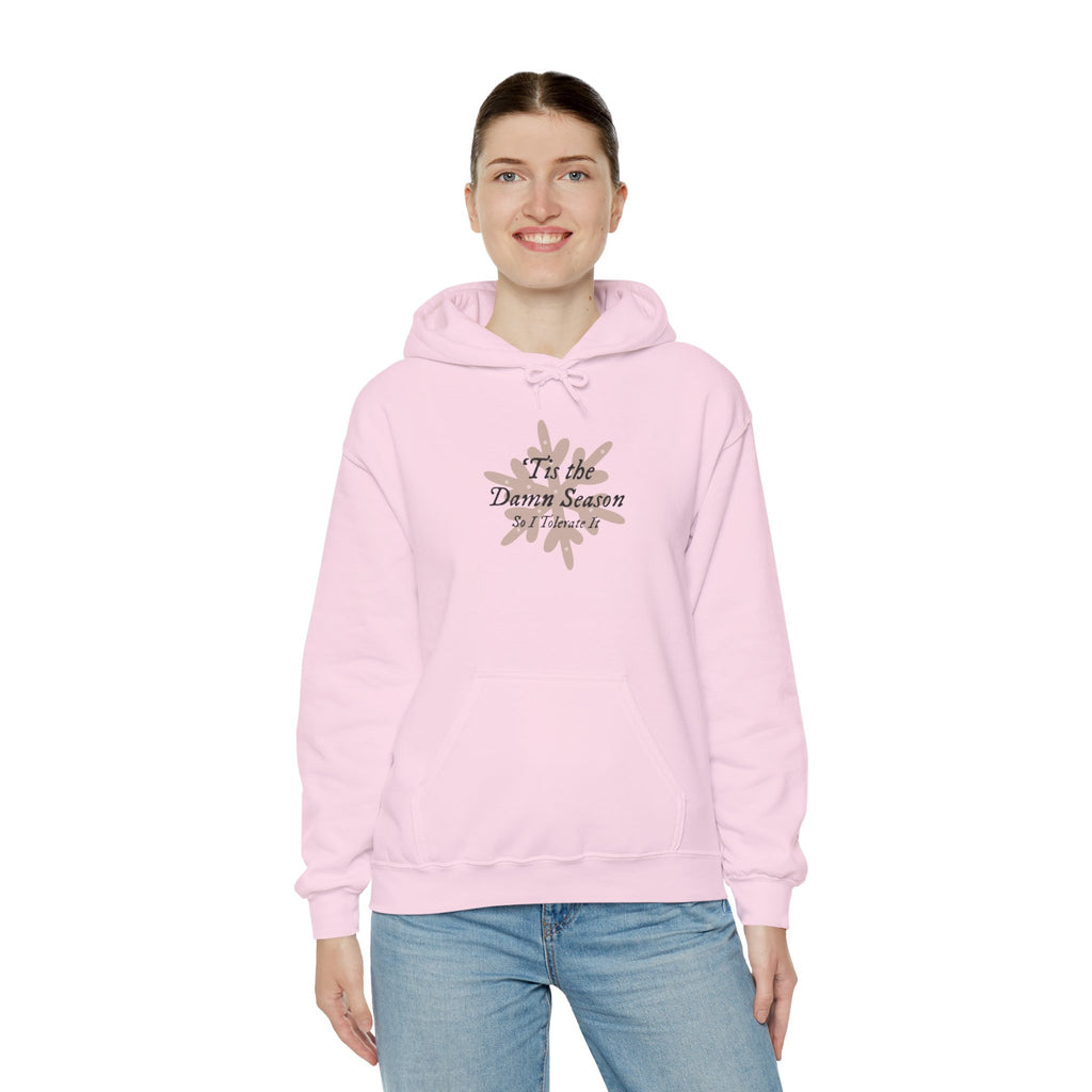 Hoodie — “Tis the Damn Season” Winter Leaves Cozy Pullover