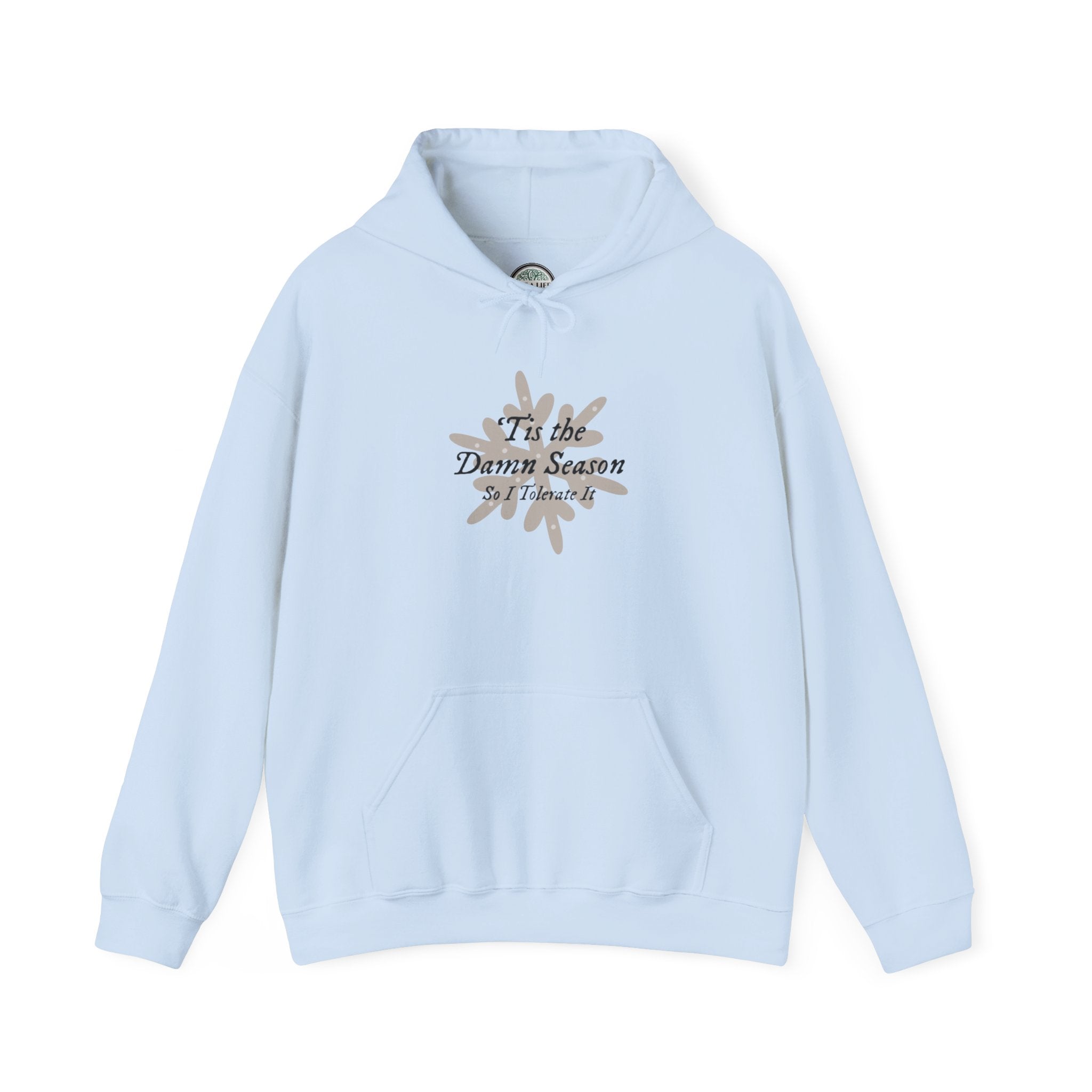 Hoodie — “Tis the Damn Season” Winter Leaves Cozy Pullover