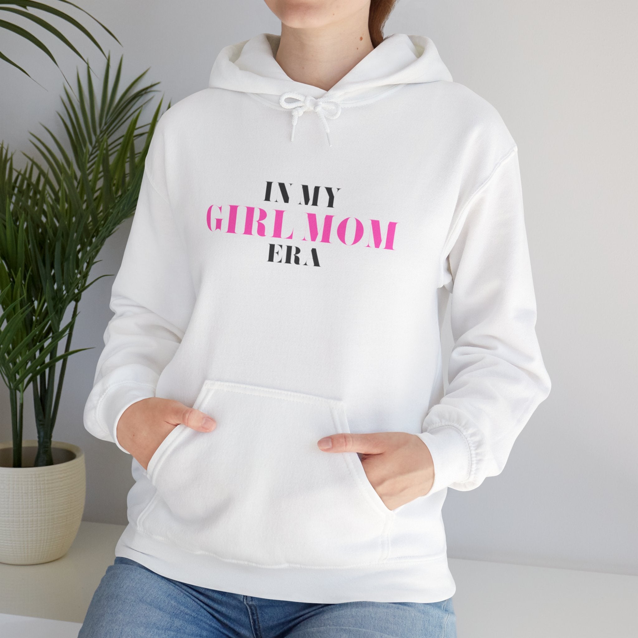 In My Girl Mom Era Hoodie — Feminine Pink Statement Sweatshirt for New & Proud Moms