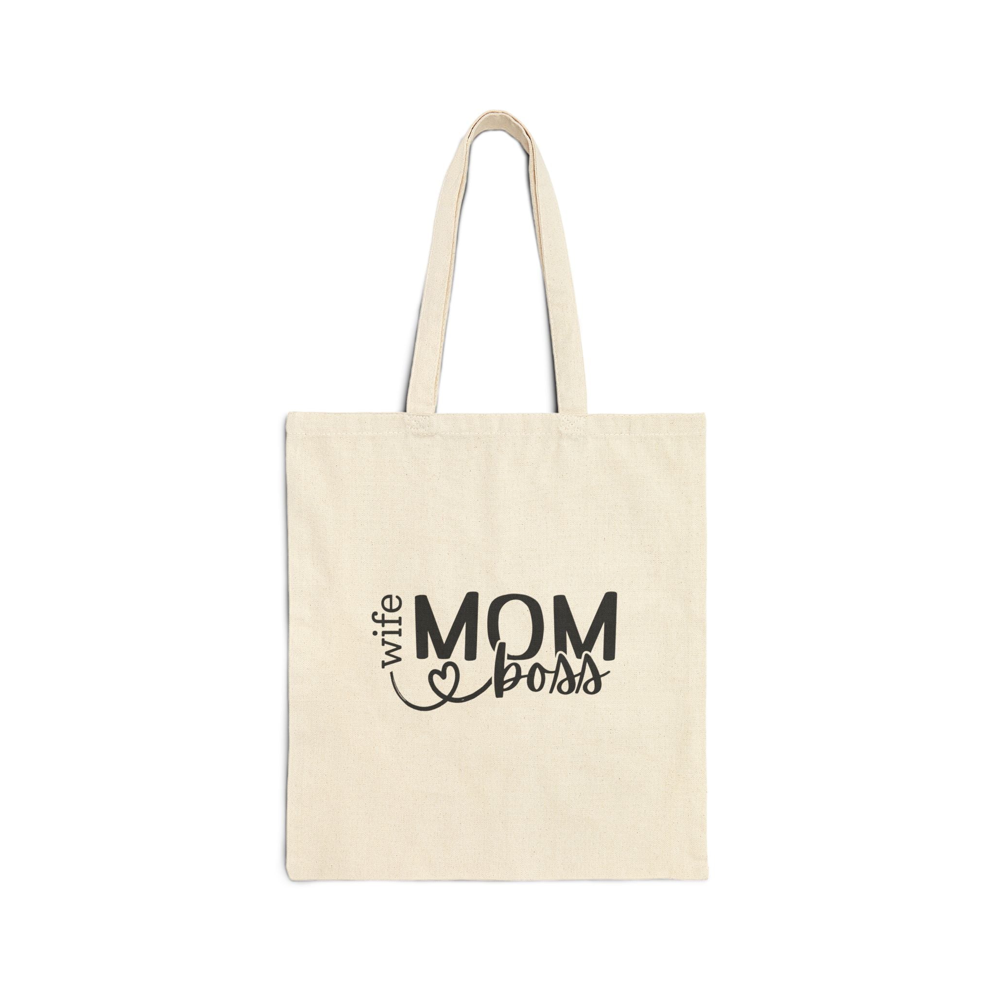 Wife Mom Boss Cotton Canvas Tote Bag