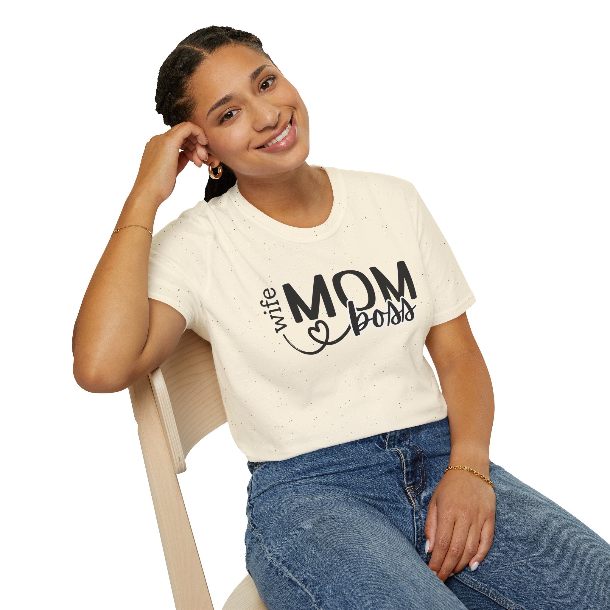 Mom Boss Wife T-Shirt – "Wife Mom Boss" Graphic Tee for Moms