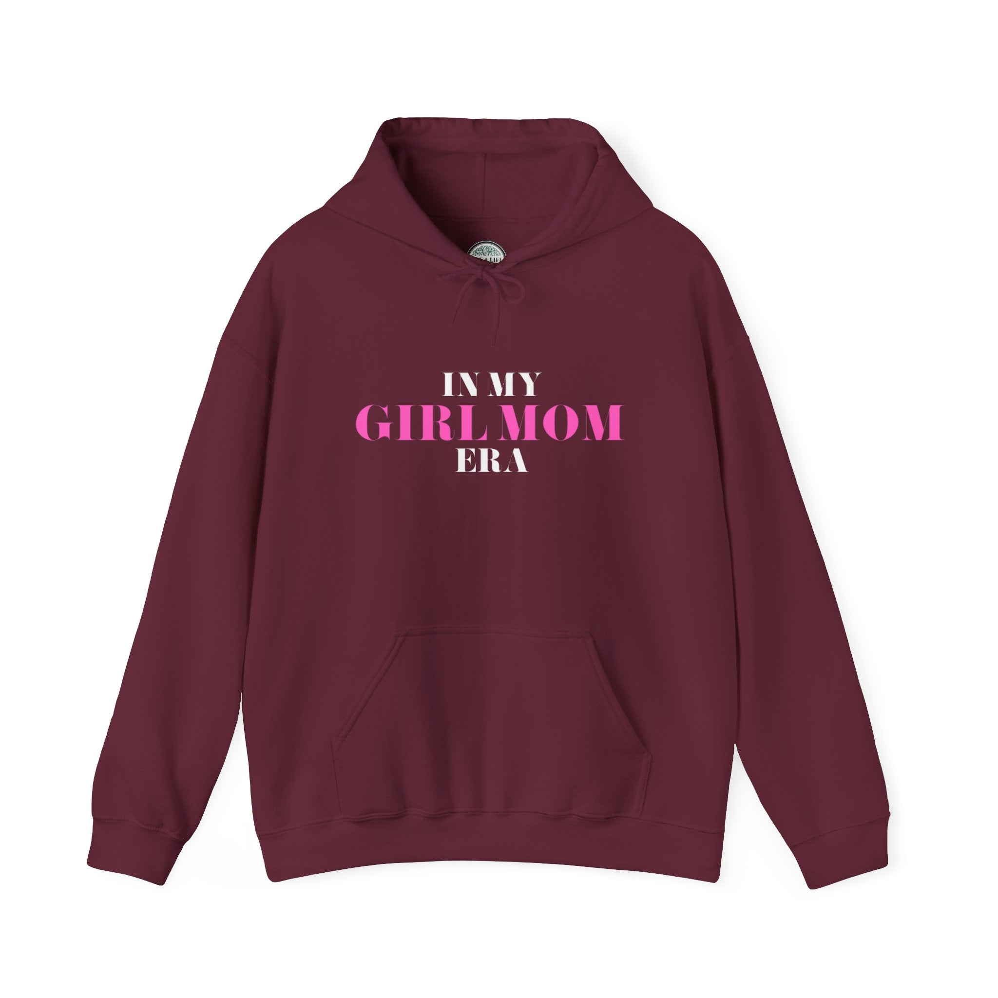 In My Girl Mom Era Hoodie — Feminine Pink Statement Sweatshirt for New & Proud Moms