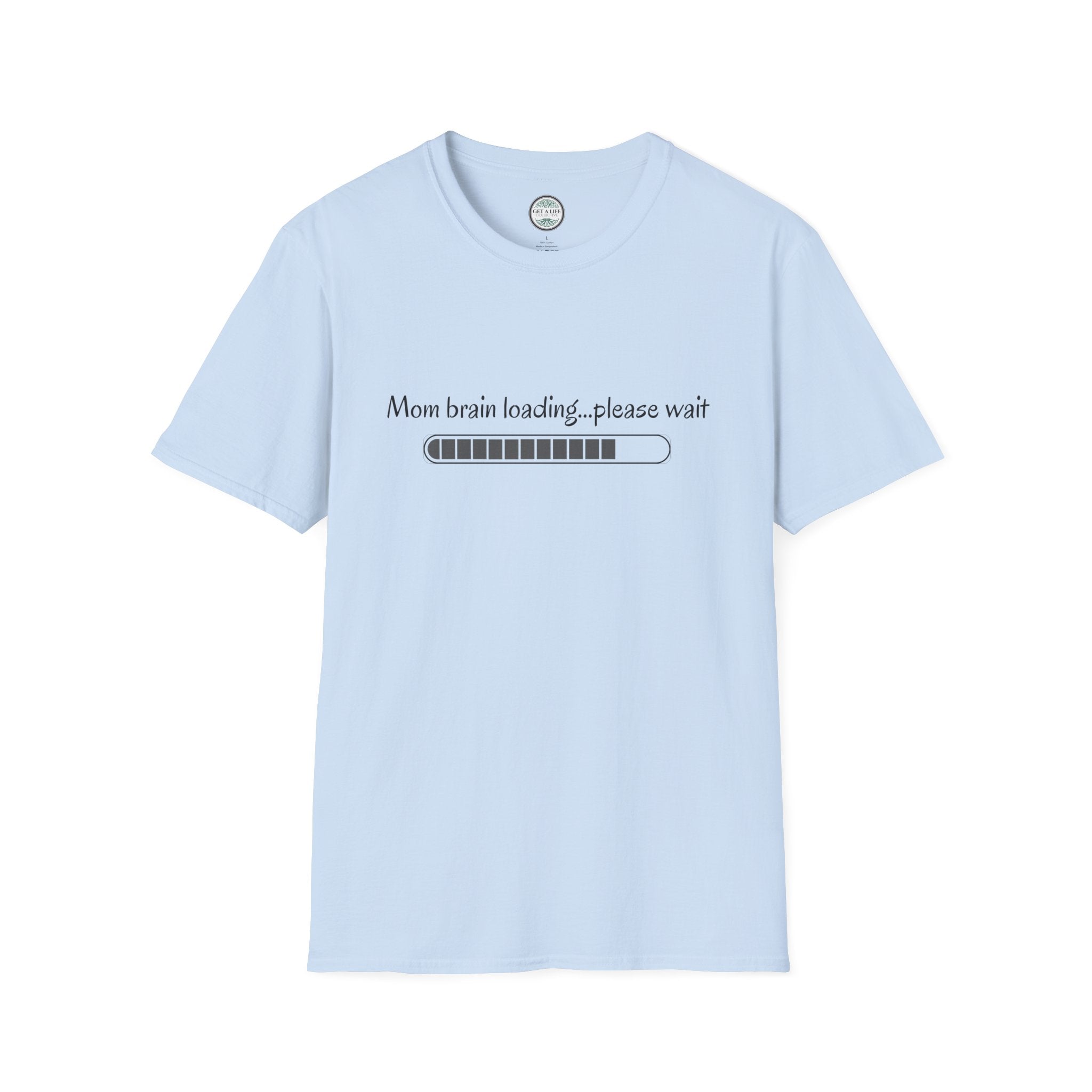 Mom Brain Loading T-Shirt — Funny Motherhood Progress Bar Tee