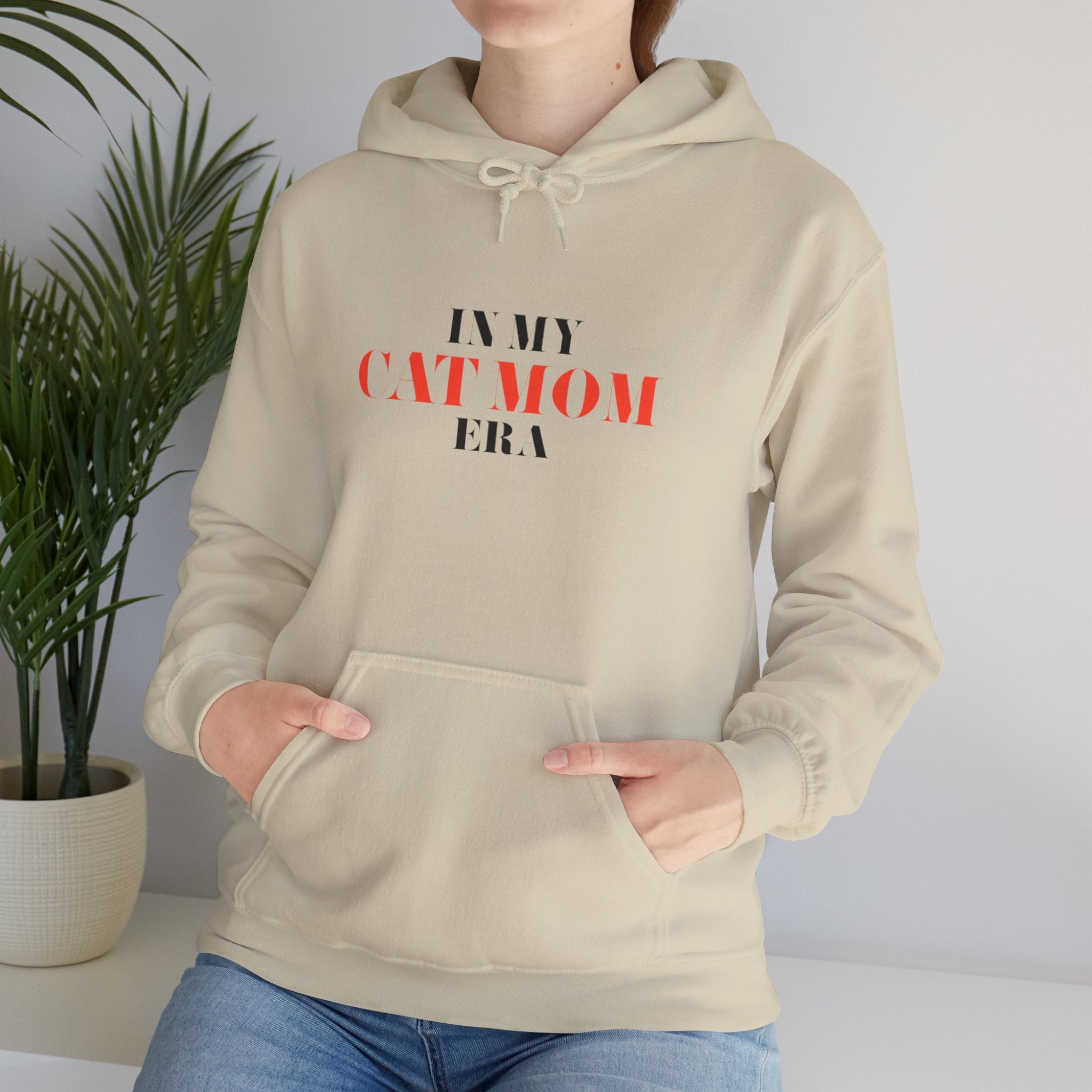 Cat Mom Hoodie — “In My Cat Mom Era” Graphic Pullover