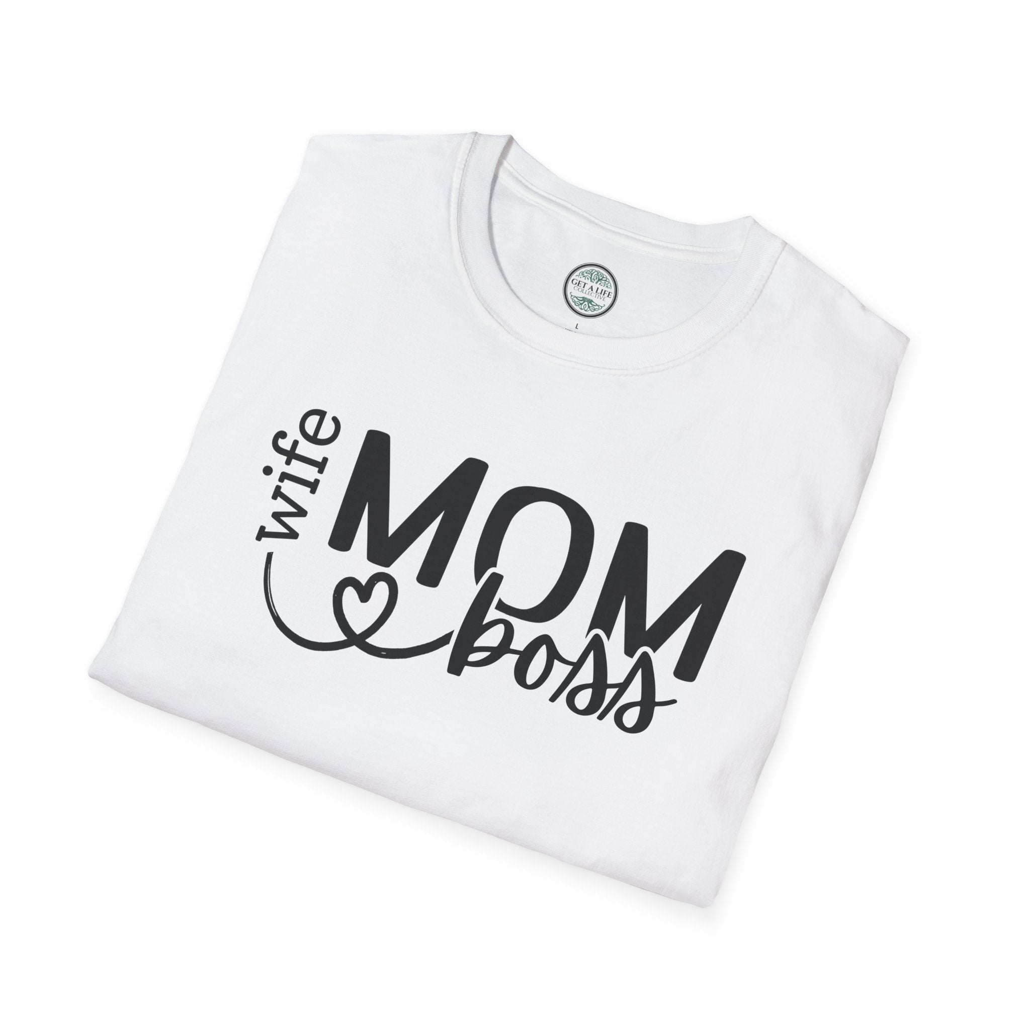 Mom Boss Wife T-Shirt – "Wife Mom Boss" Graphic Tee for Moms