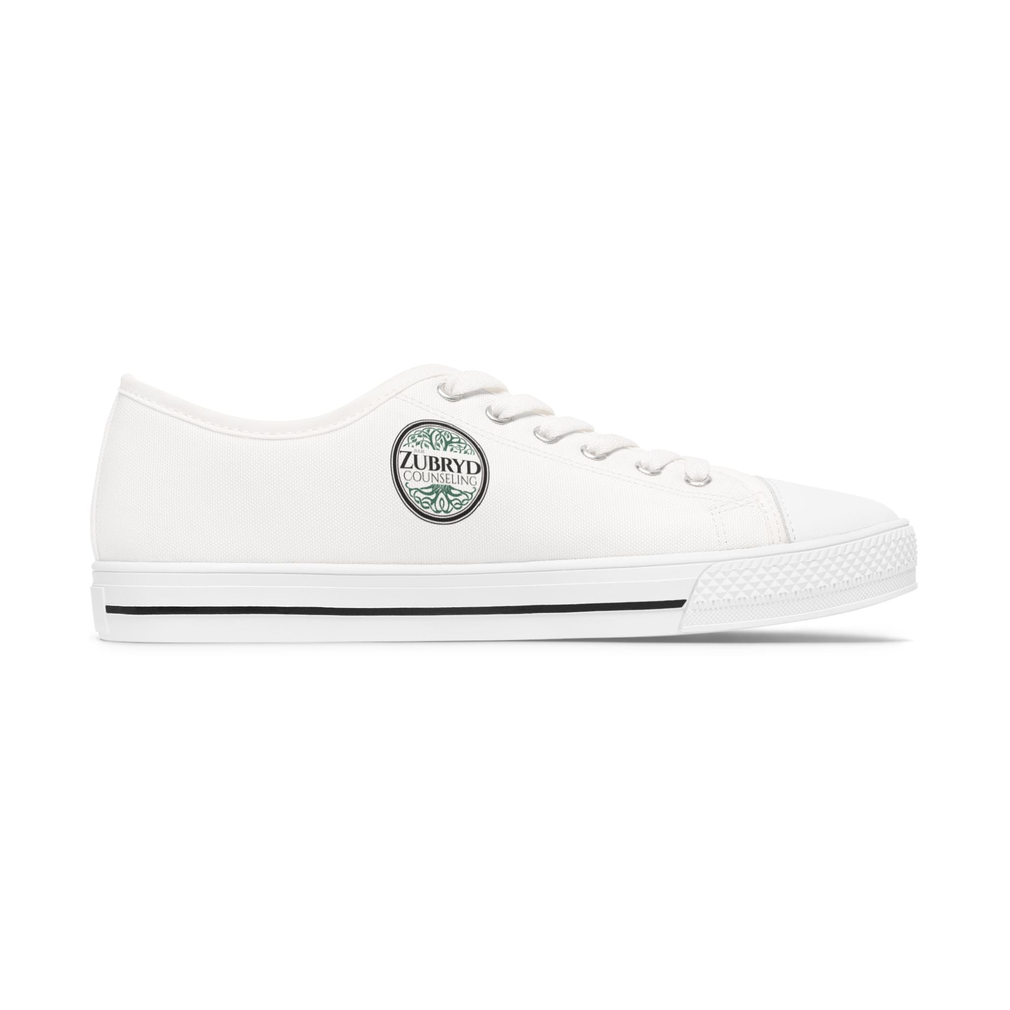 Zubryd Counseling Low Top Sneakers — Women's White Casual Canvas Shoes