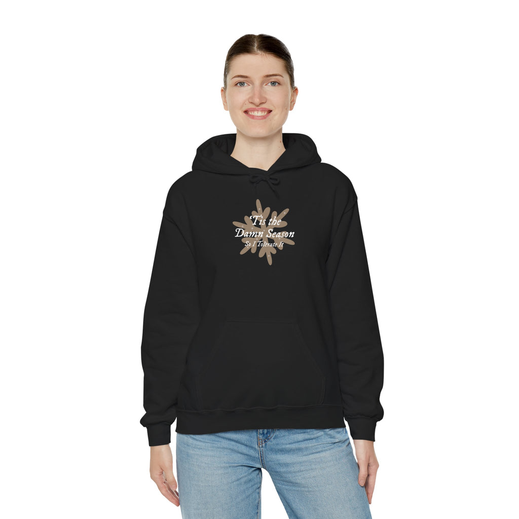 Hoodie — “Tis the Damn Season” Winter Leaves Cozy Pullover