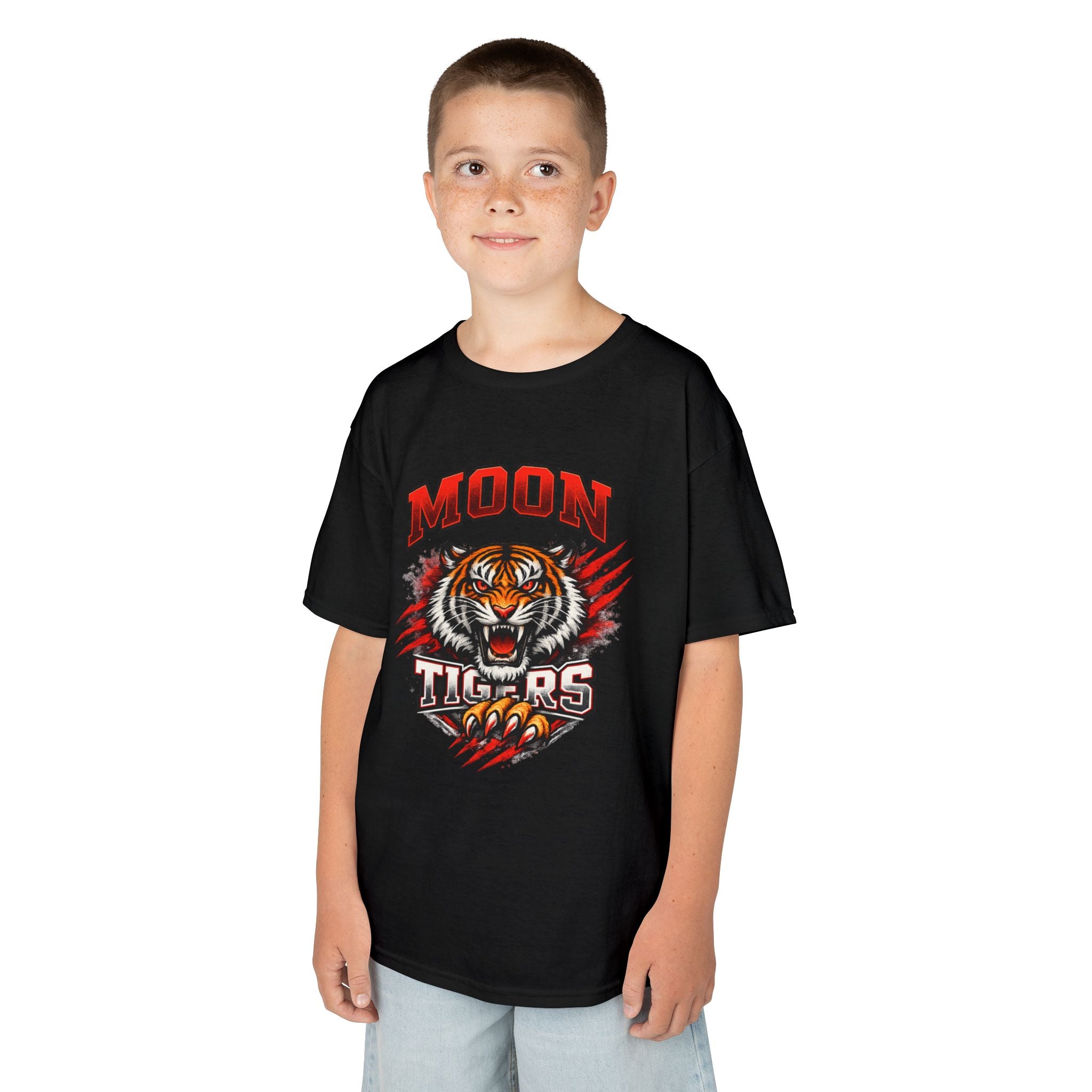 Moon Tigers Kids T‑Shirt – Fierce Tiger Graphic Tee for Boys & Girls