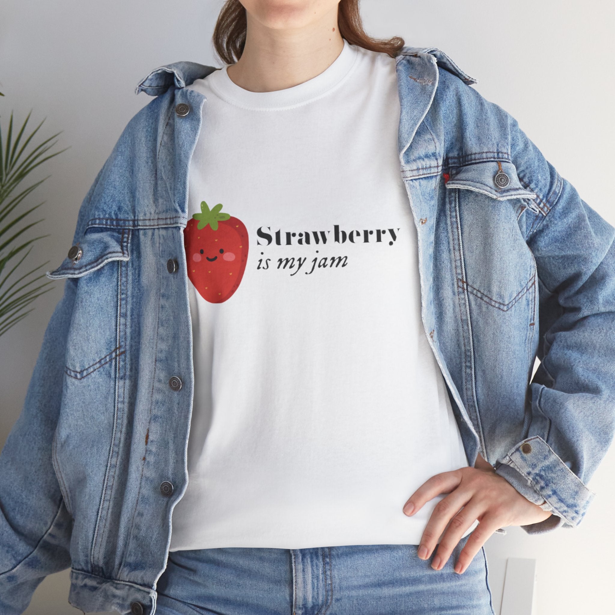 T-Shirt — “Strawberry is my jam” Cute Kawaii Strawberry Graphic Tee