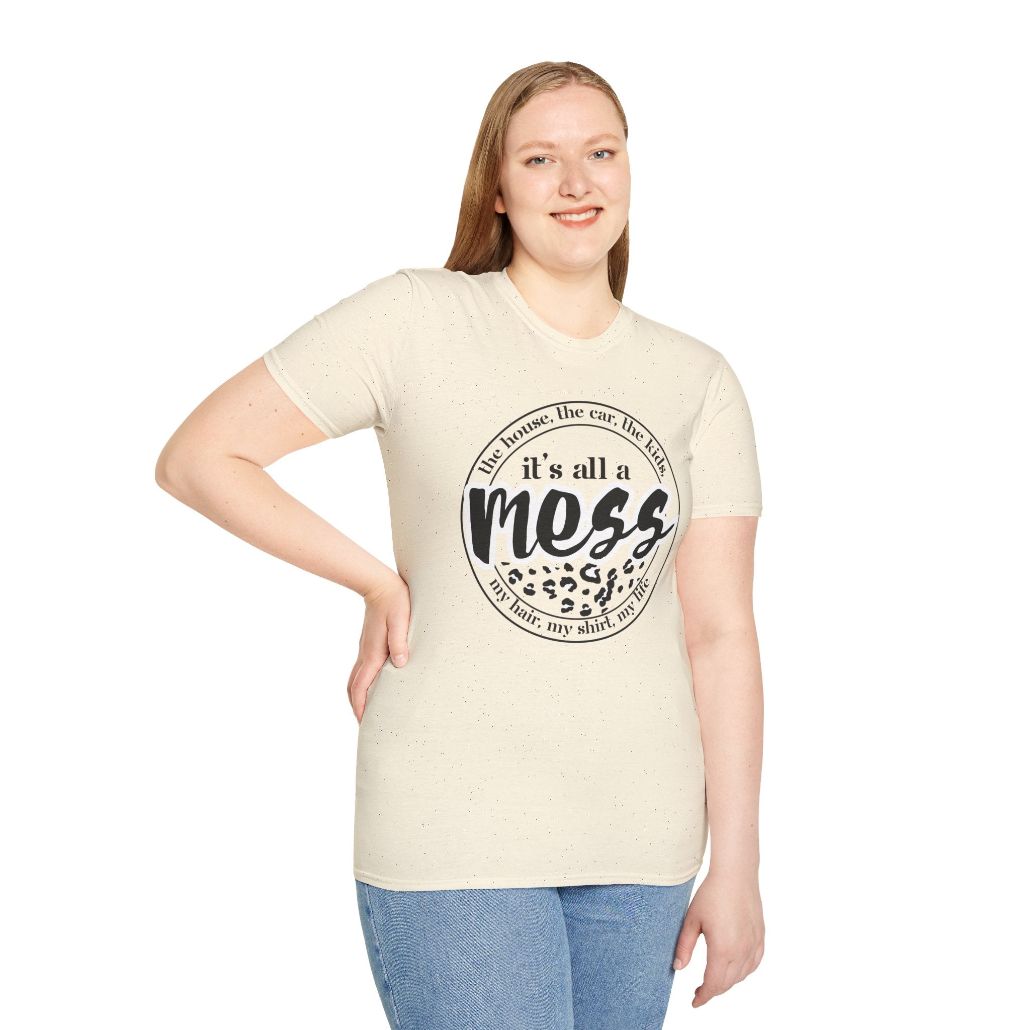 It's All a Mess T-Shirt — Funny Mom Life Leopard Graphic Tee