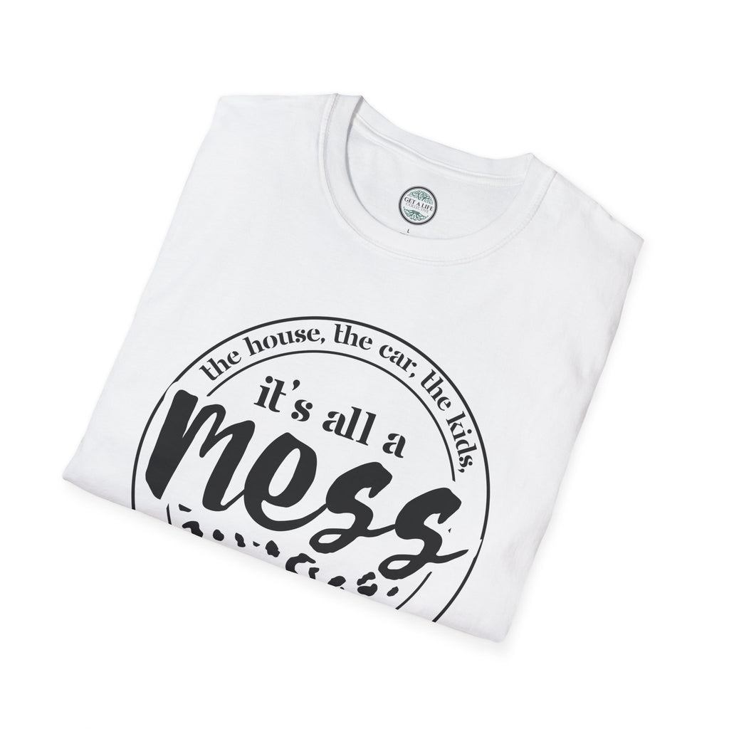 It's All a Mess T-Shirt — Funny Mom Life Leopard Graphic Tee