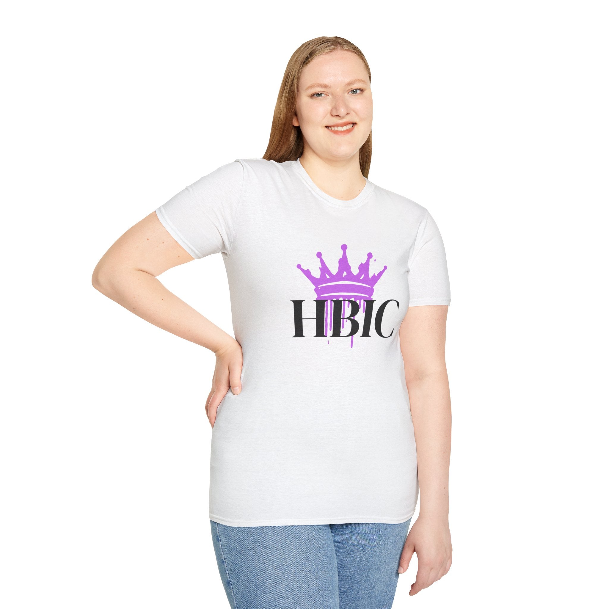 HBIC T-Shirt with Pink Crown Graphic — Bold Queen Statement Tee